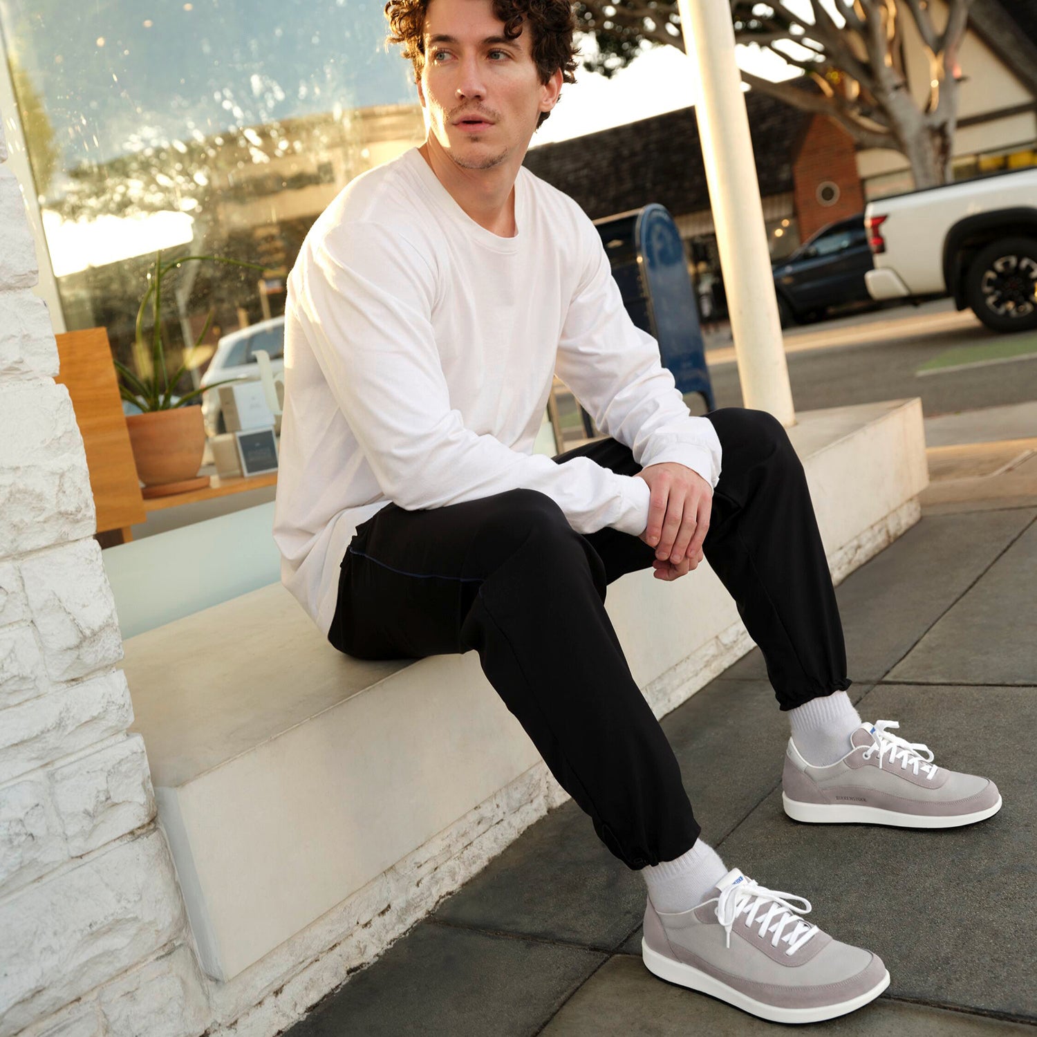 Unisex Birkenstock Unisex Birkenstock Honnef City Whale Gray/Stone Coin Suede/Textile Whale Gray/Stone Coin Suede/Textile