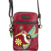  Chala Chala Hummingbird Cell Phone Crossbody Handbag Burgundy Burgundy
