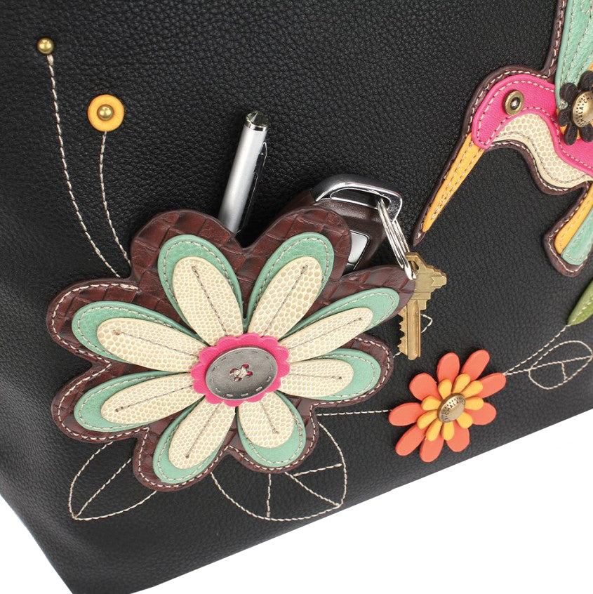 Chala Chala Hummingbird Deluxe Everyday Tote Handbag Black Black