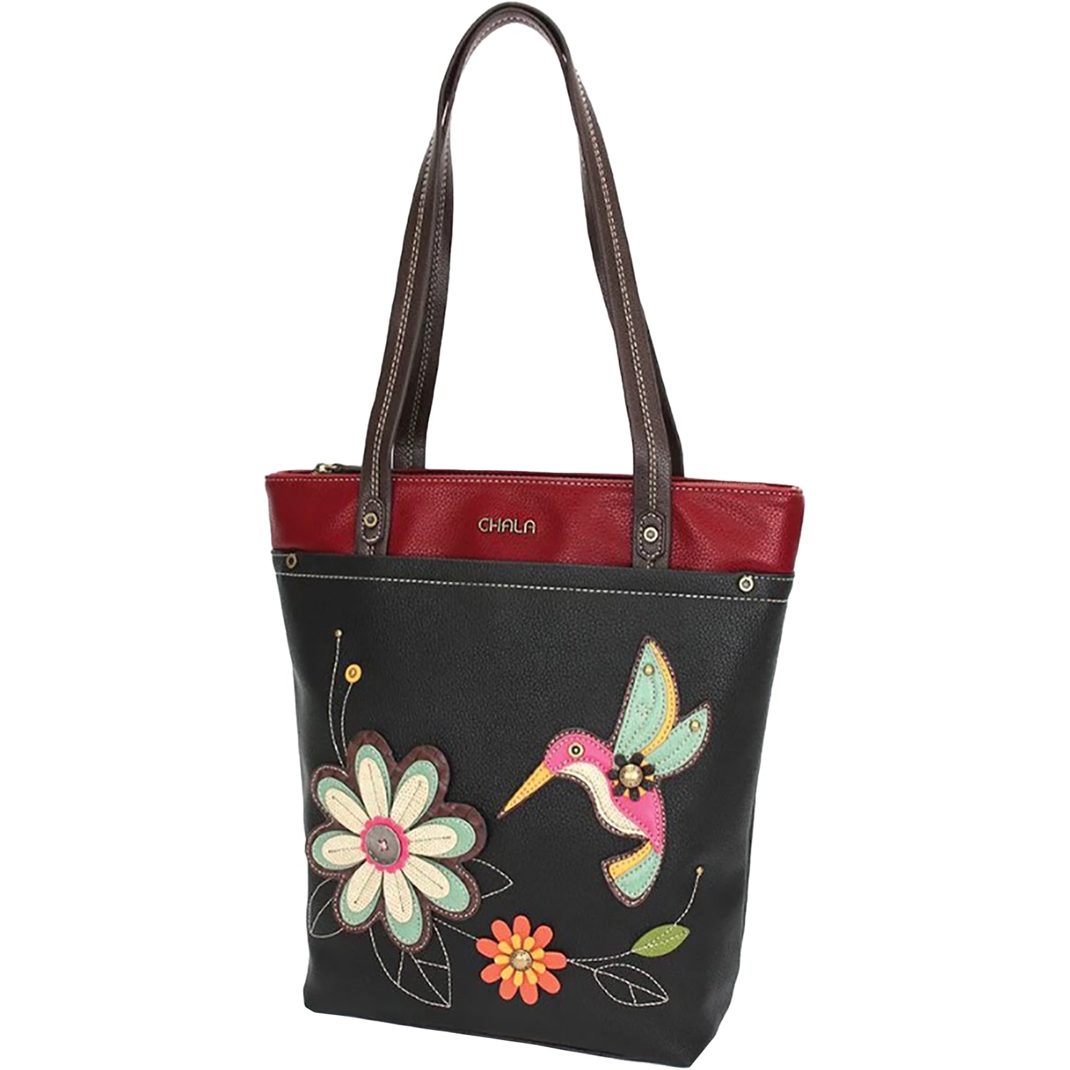 Chala Chala Hummingbird Deluxe Everyday Tote Handbag Black Black