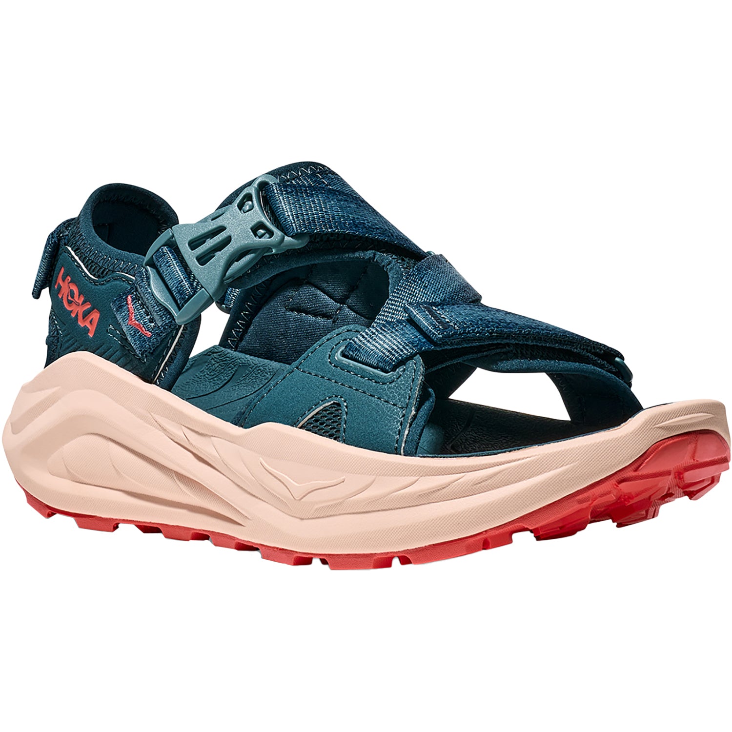 Womens Hoka one one Women's Hoka Infini Hike TC Blue Twilight/Grapefruit Synthetic Blue Twilight/Grapefruit Synthetic