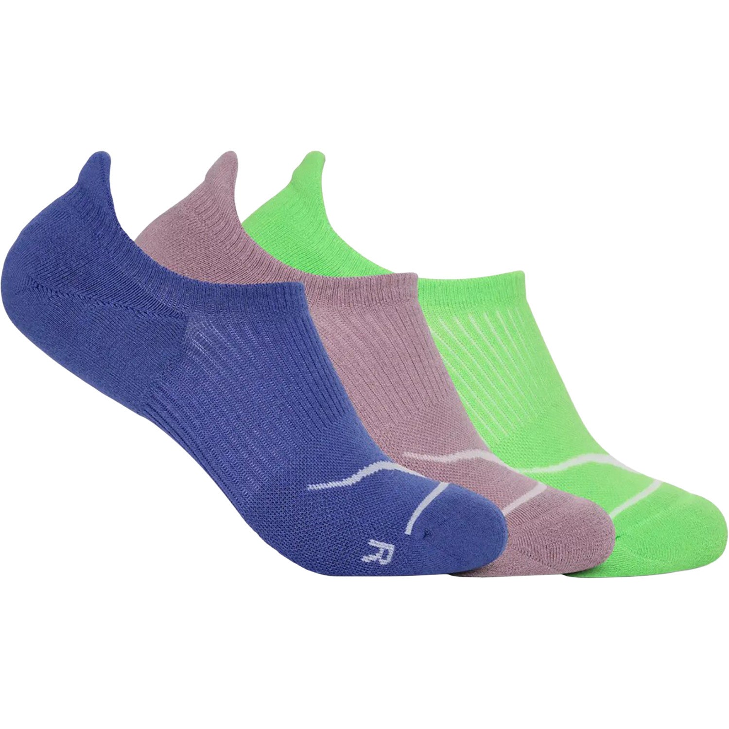 Womens Hoka one one Hoka Invisible 3-Pack Women's Socks Celestial Blue/Fragrant Lilac/Neon Green Celestial Blue/Fragrant Lilac/Neon Green