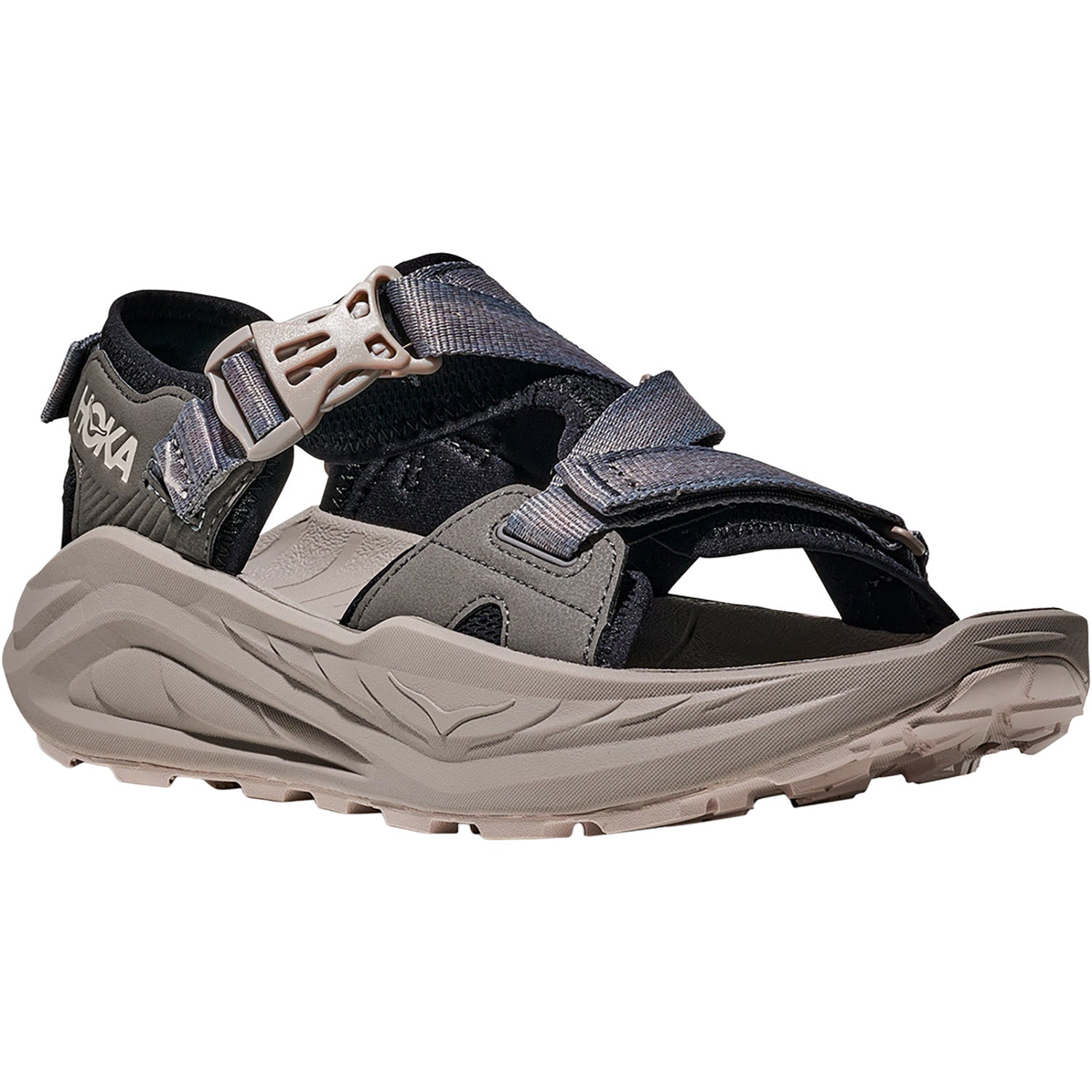 Mens Hoka one one Hoka Infini Hike TC (Neutral Support) Men's Sandals Hiking Outdoor Black/Cement Black/Cement
