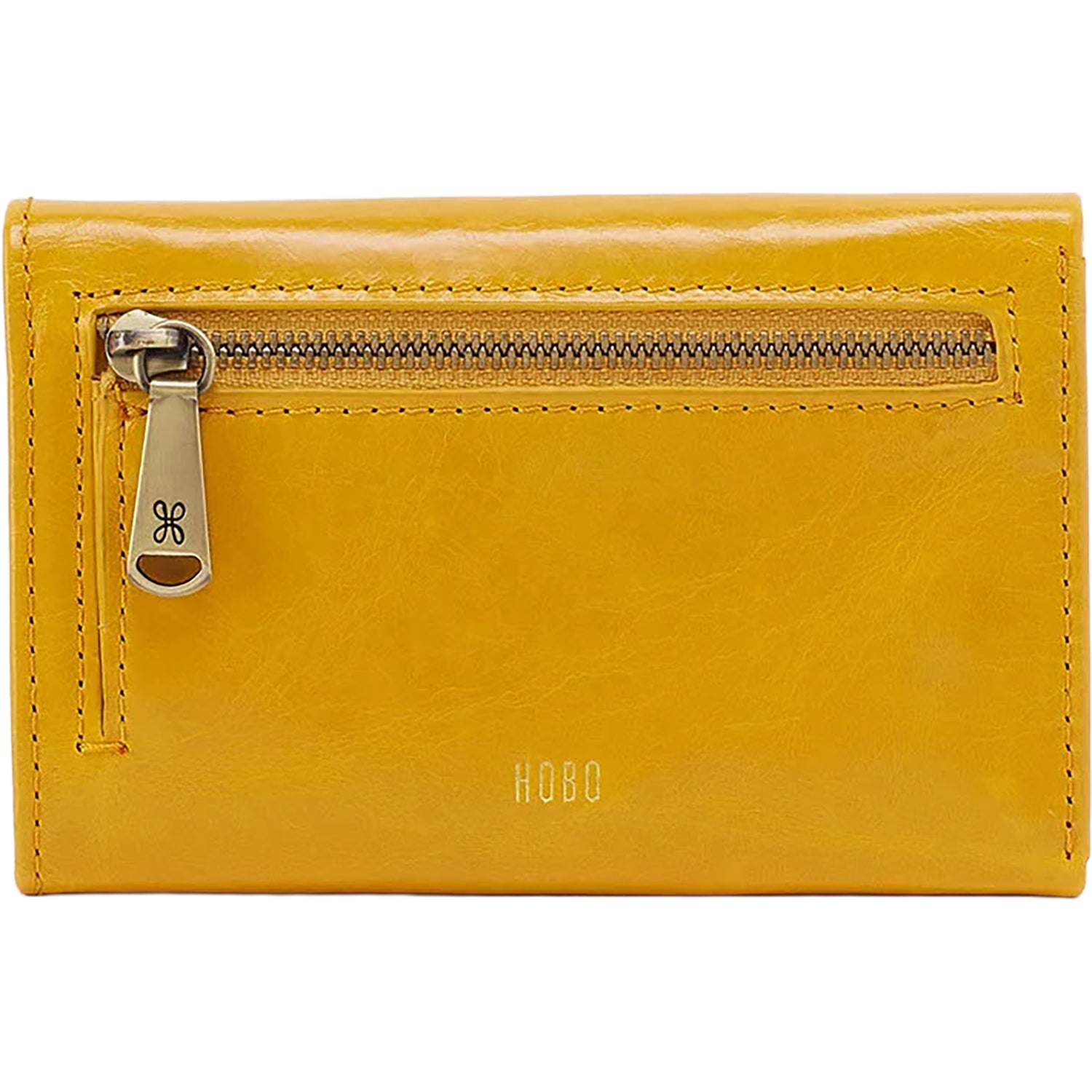 Womens Hobo Hobo International Jill Trifold Wallet Polished Sun Glow Sun Glow