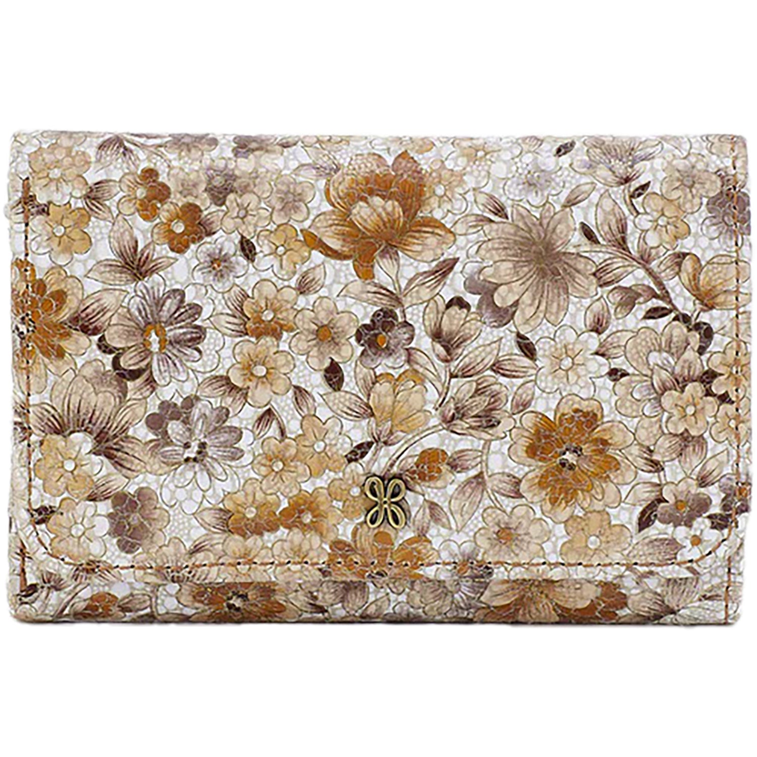 Hobo International Jill Trifold Wallet Sepia Bloom Print