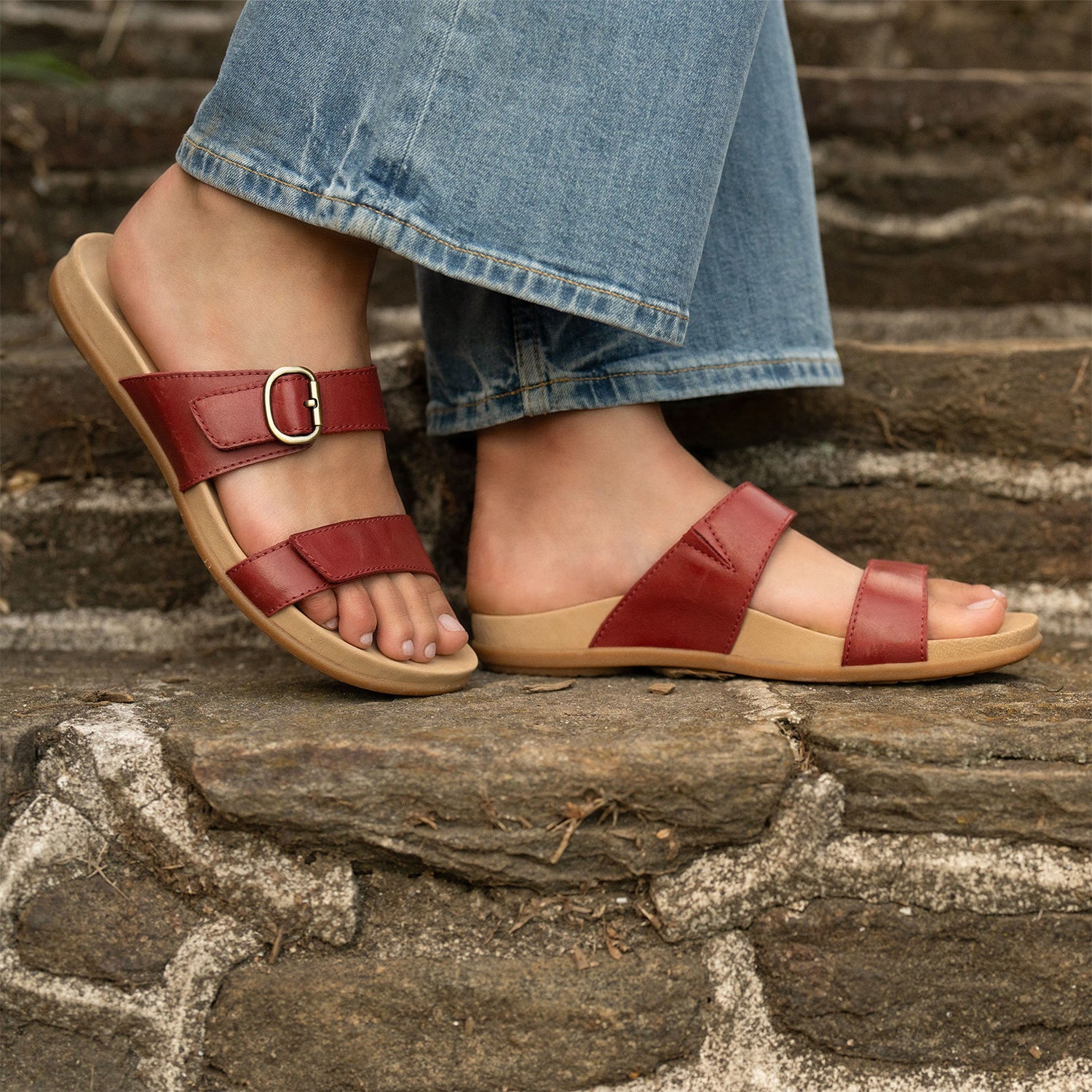 Womens Dansko Dansko Justine Calf Women's Slide Sandals Cayenne Cayenne