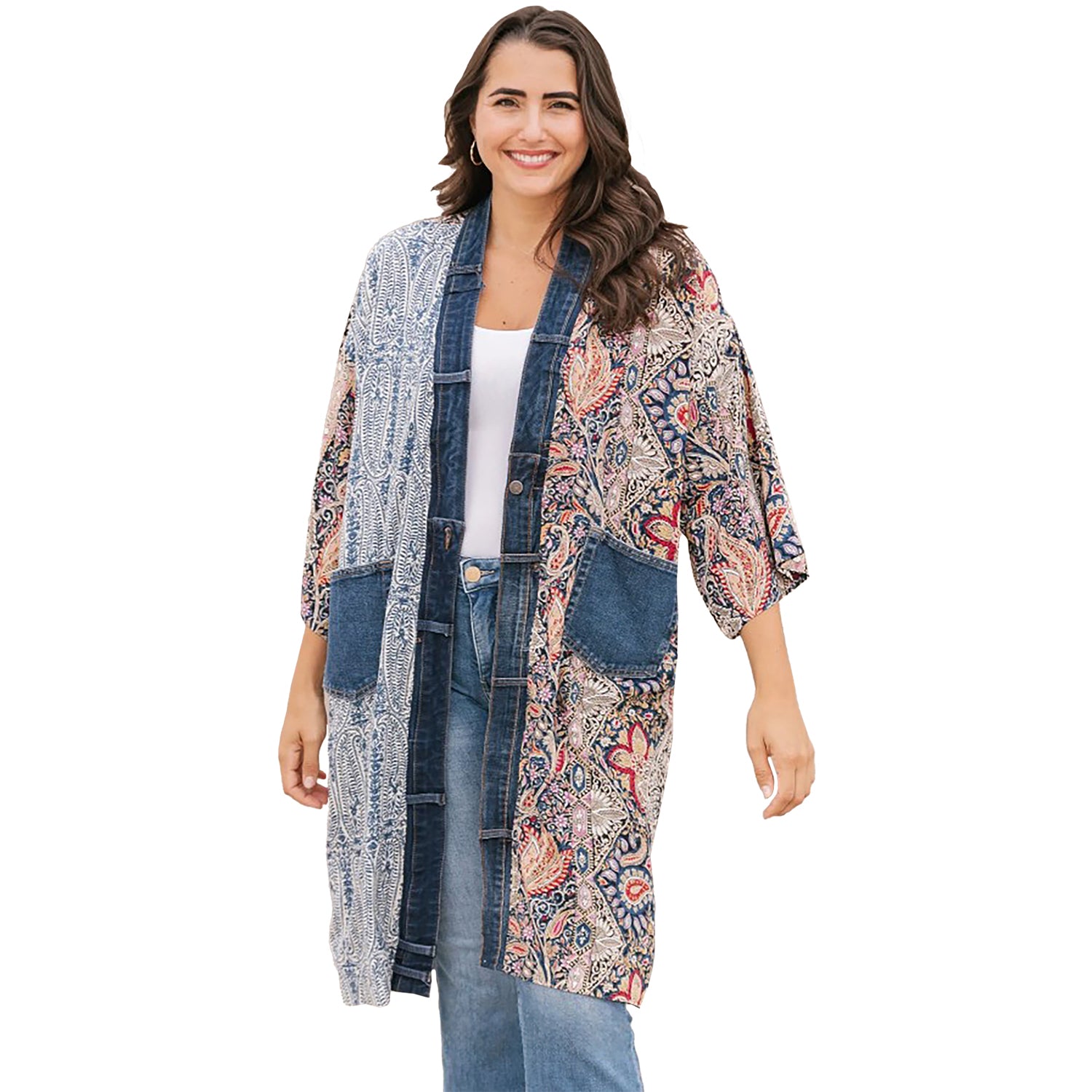 Womens Shannon passero Women's Shannon Passero Janis Cardigan Blue Paisley Mix Blue Paisley Mix
