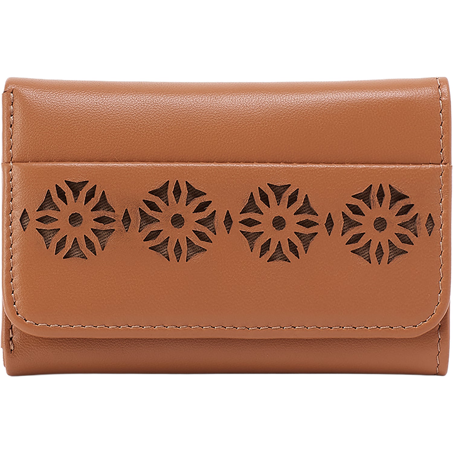 Womens Hobo Hobo Jill Trifold Wallet Canyon Petal Perforated Leather Canyon Petal Perforated Leather