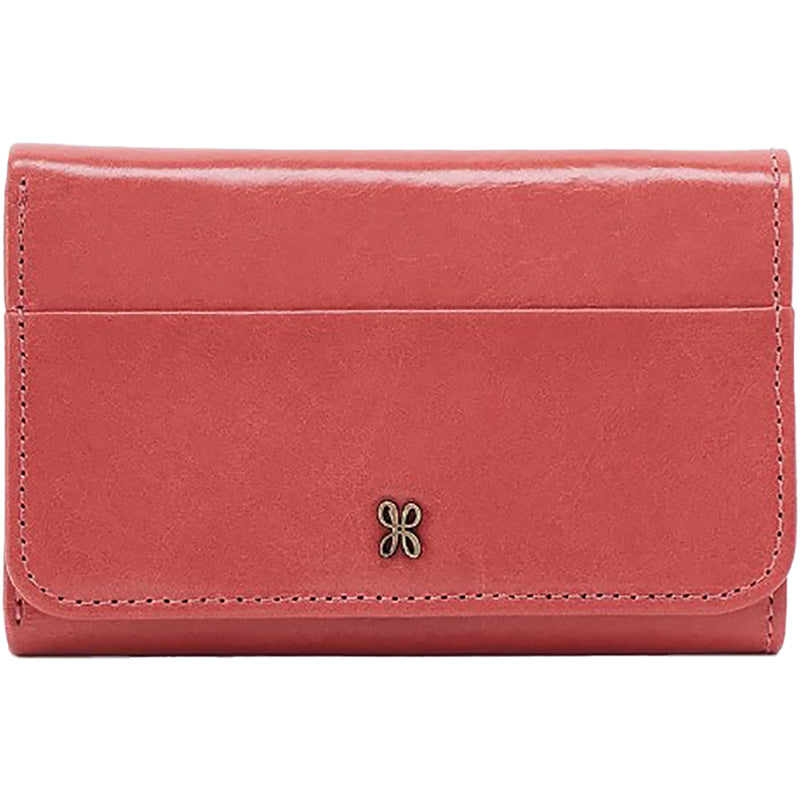 Women's Hobo Jill Trifold Wallet Cherry Blossom Polished Leather