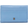Womens Hobo Hobo Jill Trifold Wallet Faded Denim Polished Leather Faded Denim Polished Leather