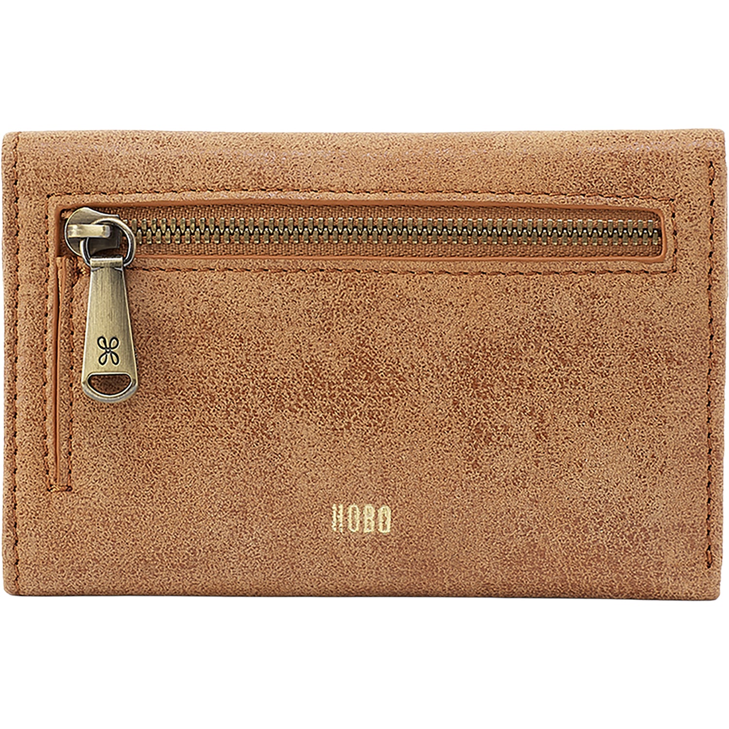 Womens Hobo Hobo International Jill Trifold Wallet Handbag Buffed Whiskey w/Leather Stitch Buffed Whiskey w/Leather Stitch