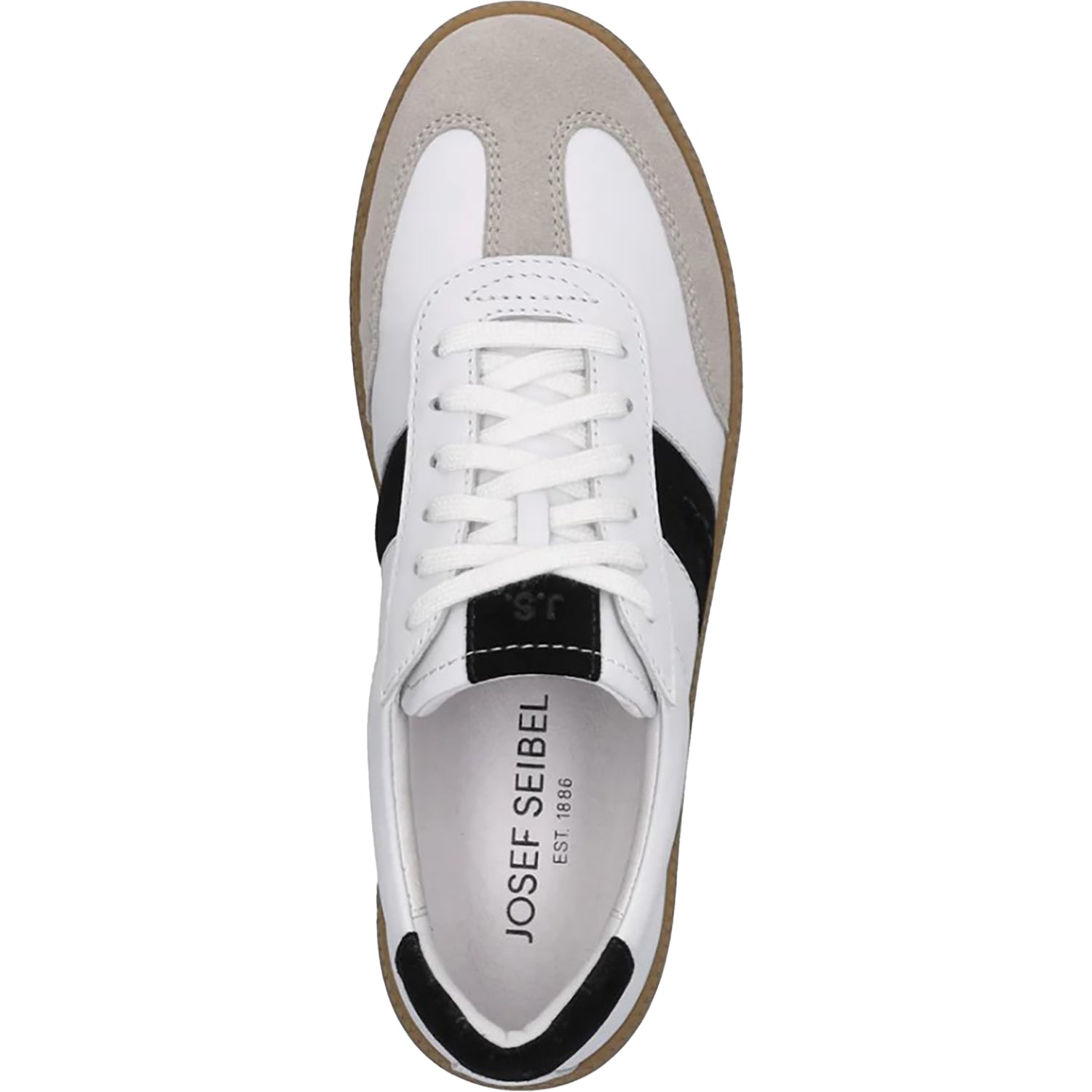 Womens Josef seibel Josef Seibel Joleen 01 Women's Sporty Lace Up Shoes White/Black Suede White/Black Suede