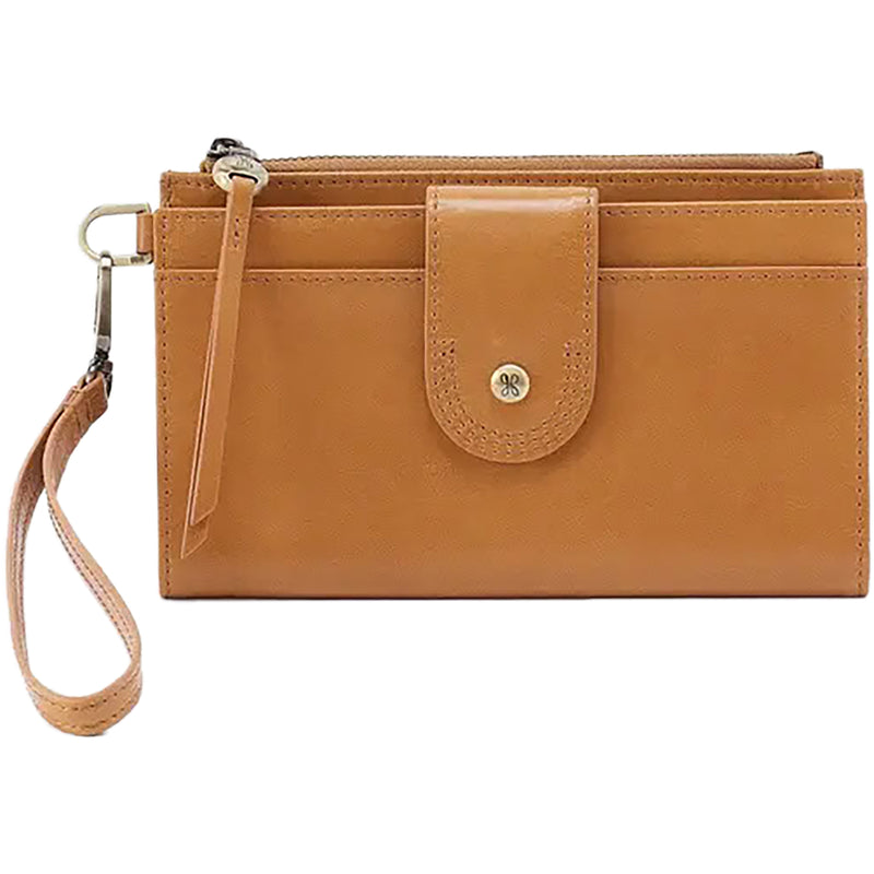 Women's Hobo Kali Phone Wallet Natural Polished Leather