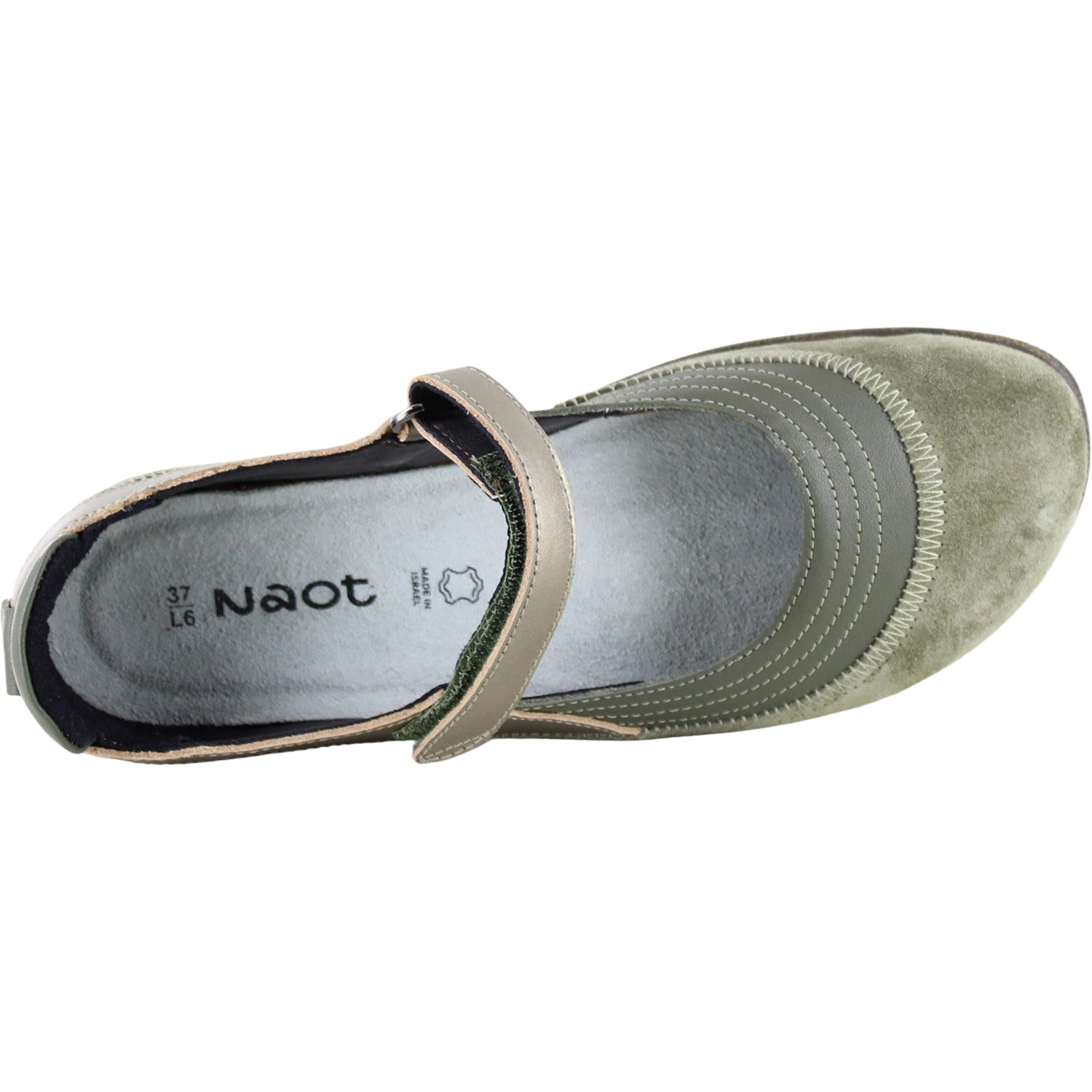Womens Naot Women's Naot Kirei Soft Green/Hunter Green/Pewter Soft Green/Hunter Green/Pewter