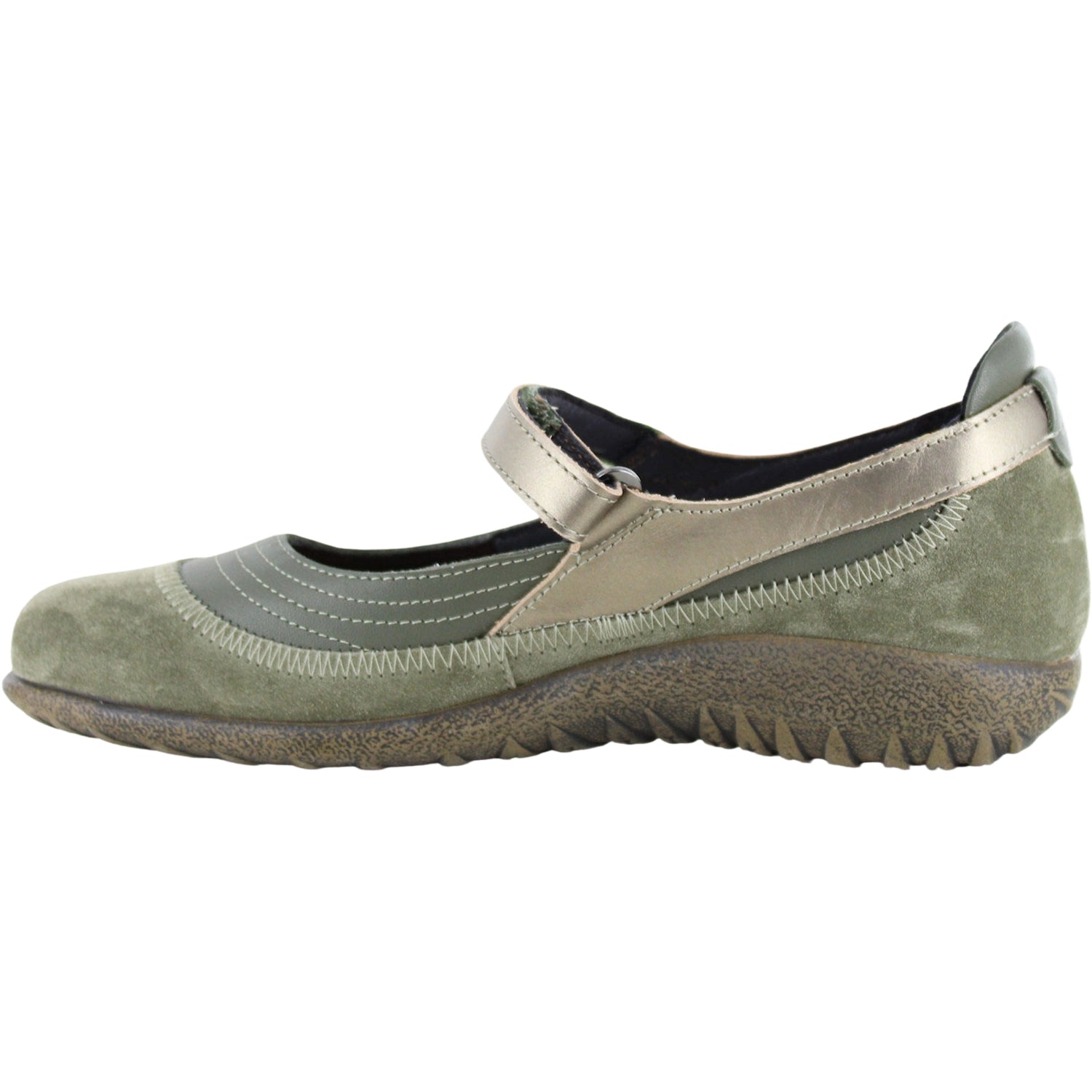 Womens Naot Women's Naot Kirei Soft Green/Hunter Green/Pewter Soft Green/Hunter Green/Pewter
