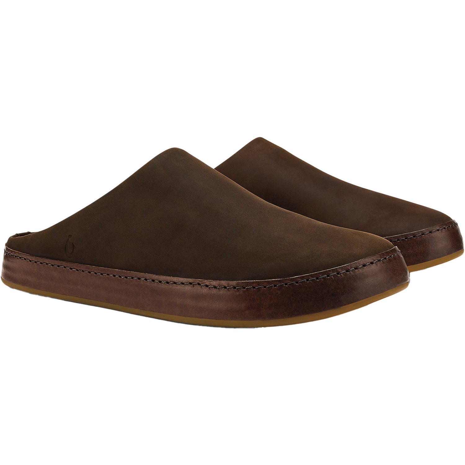 Mens Olukai Olukai Ku'U Oiled Men's Slippers Open Back Dark Java/Dark Java Dark Java/Dark Java