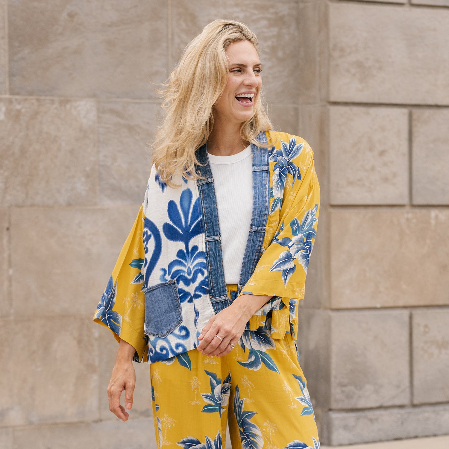 Womens Shannon passero Shannon Passero Karol Cardigan Women's Outerwear Yellow Palm Mix Yellow Palm Mix