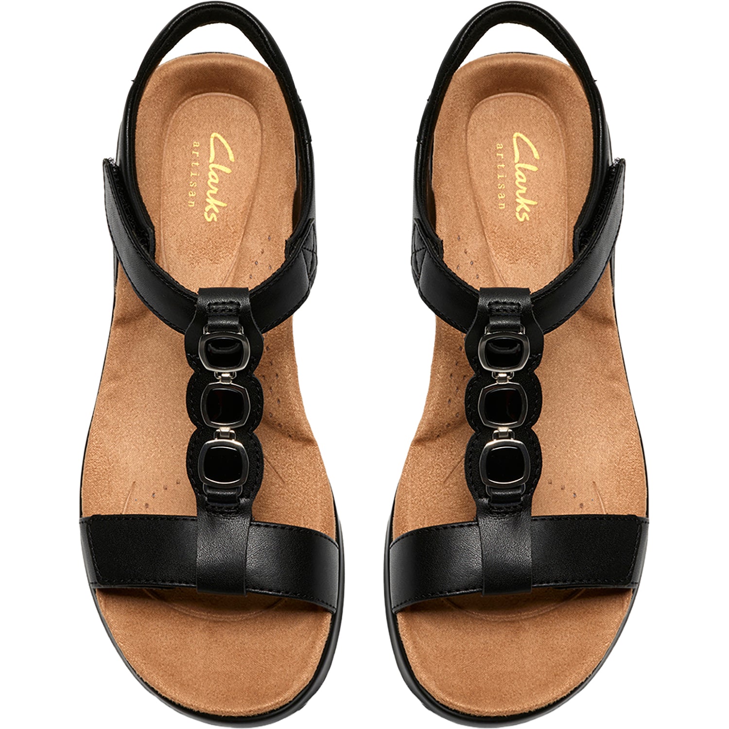 Womens Clarks Clarks Kitly Gem Women's Dress Sandals Black Leather Black Leather