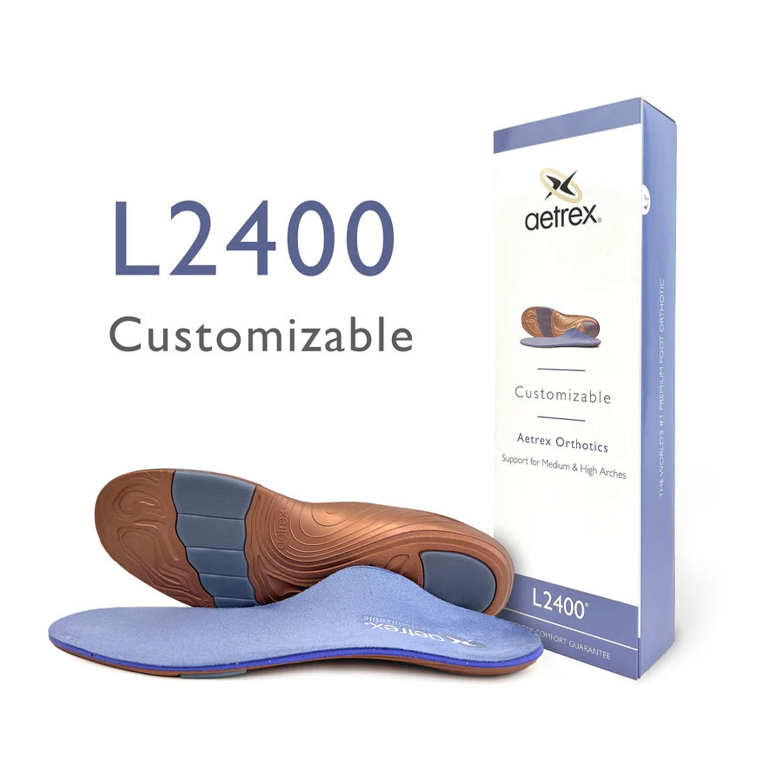 Mens Lynco Aetrex Lynco L2400 Men's Insoles Arch Supports Orthotics Blue Blue