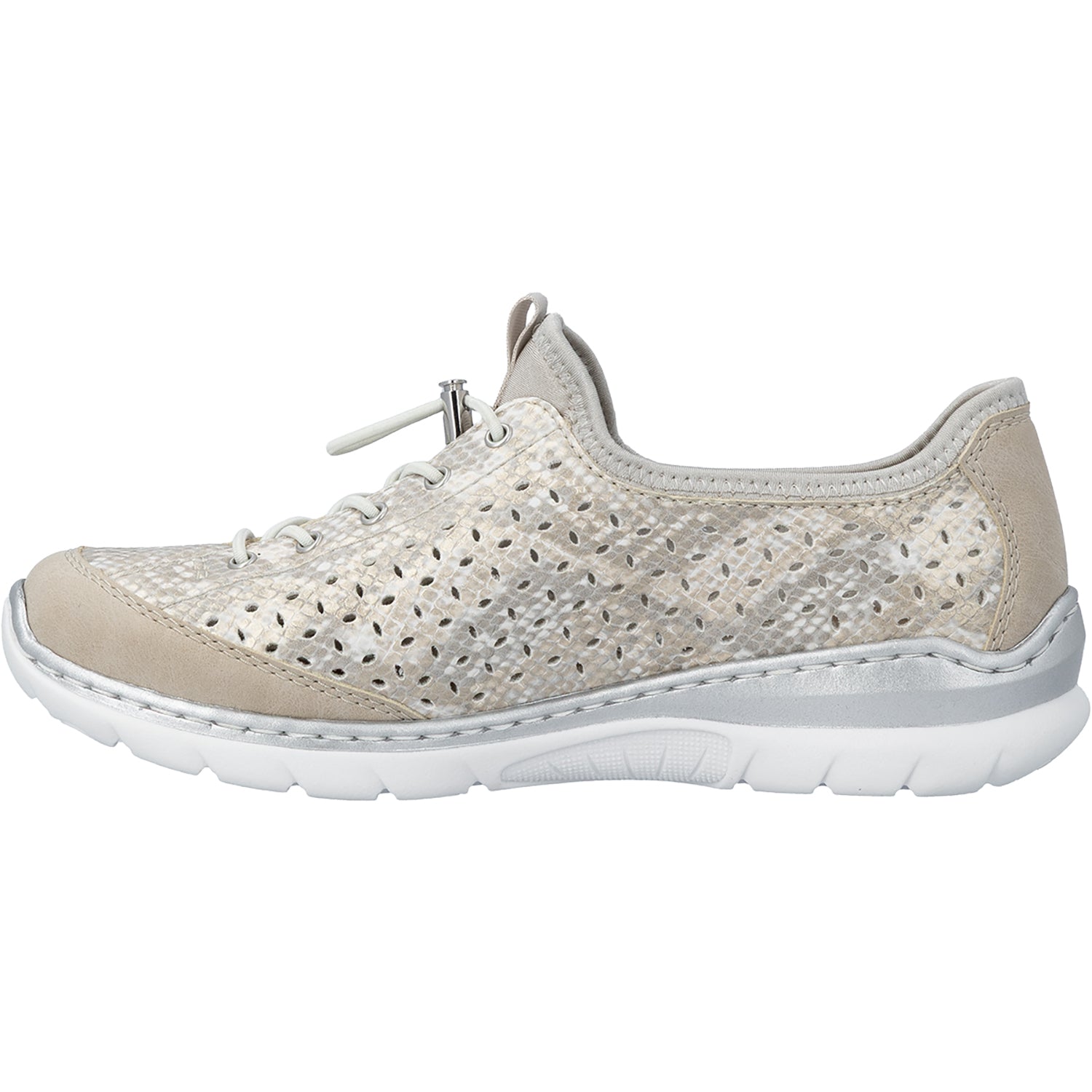 Womens Rieker Rieker L3252-92 Nikita 52 Women's Casual Slip-Ons Ginger/Off White-Gold/PerfCloud Morelia/Reptile20/Scuba Ginger/Off White-Gold/PerfCloud Morelia/Reptile20/Scuba
