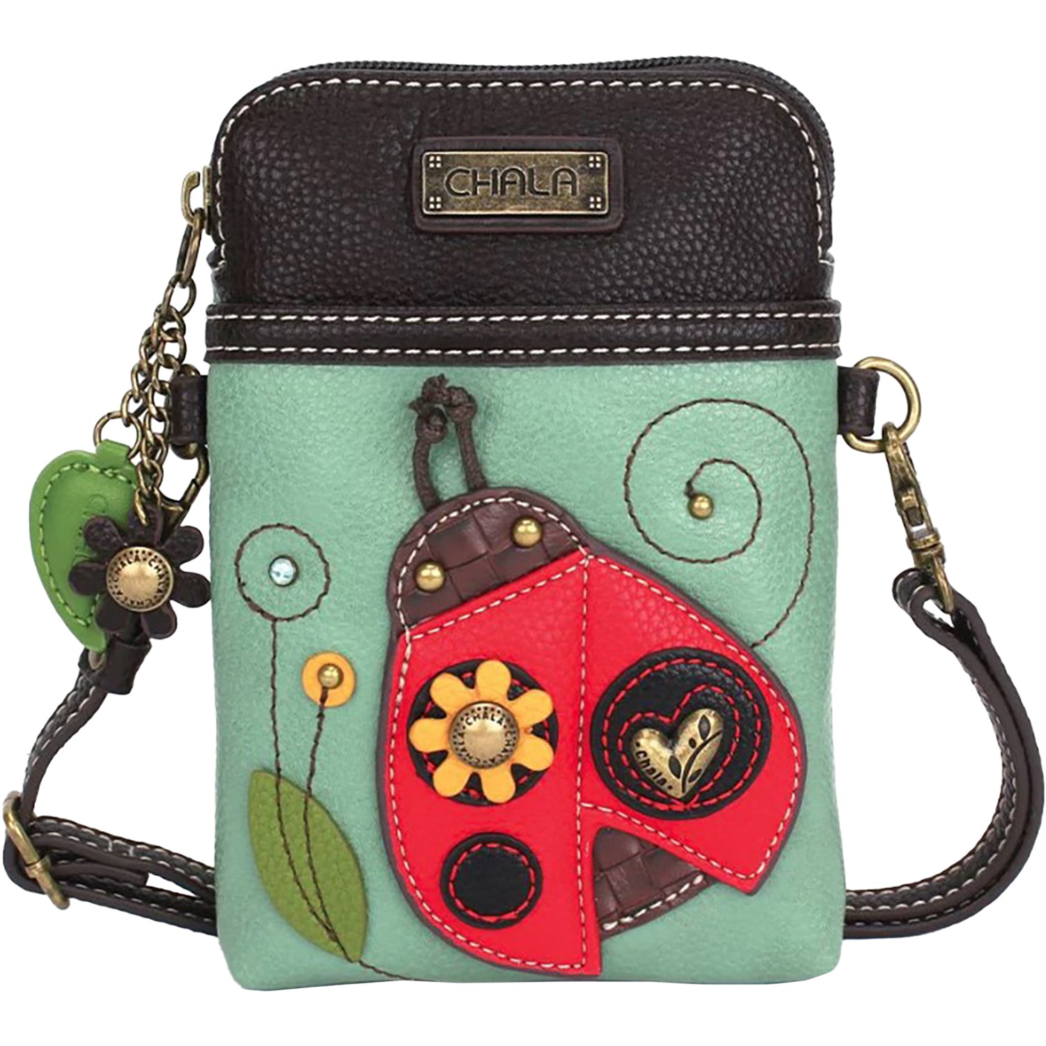 Womens Chala Chala Ladybug Cellphone Crossbody Handbag Teal Teal