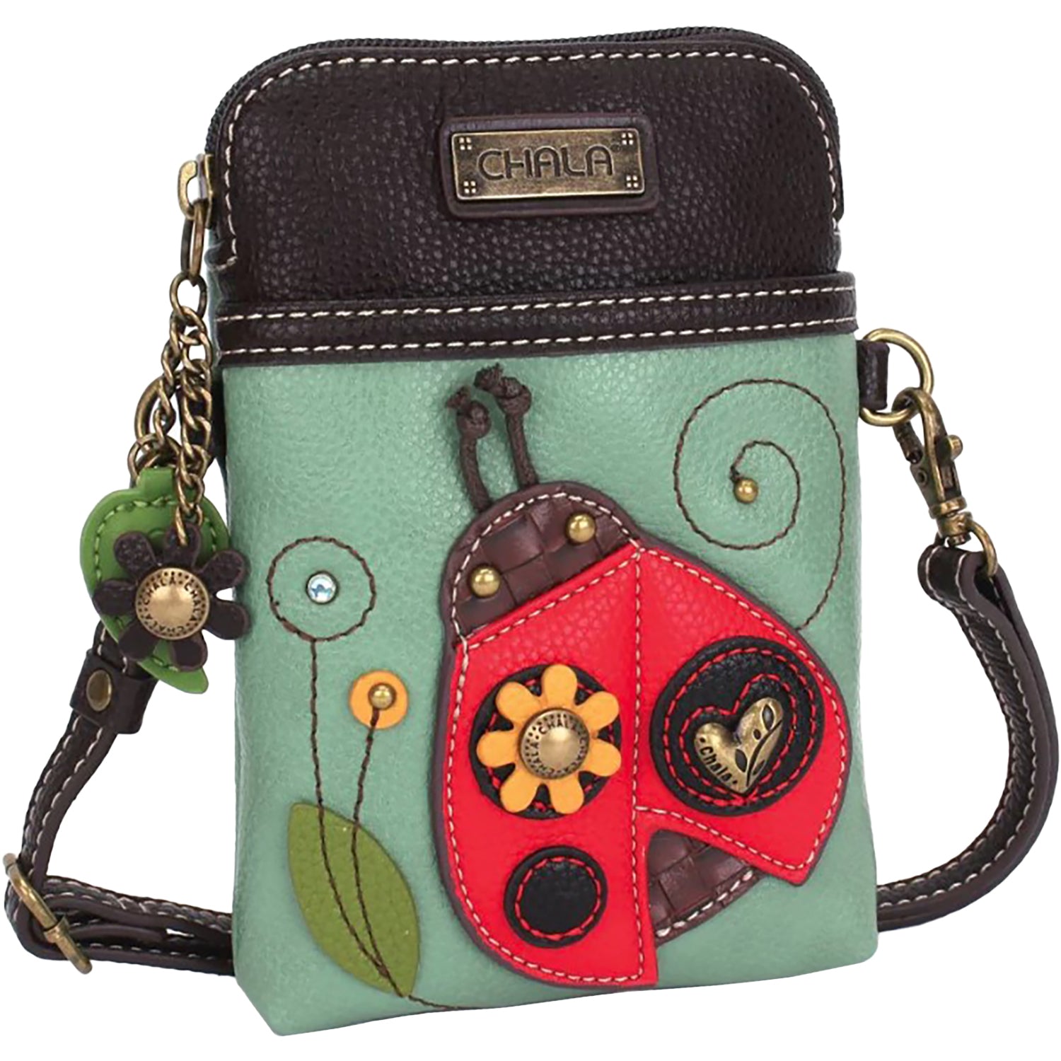 Womens Chala Chala Ladybug Cellphone Crossbody Handbag Teal Teal