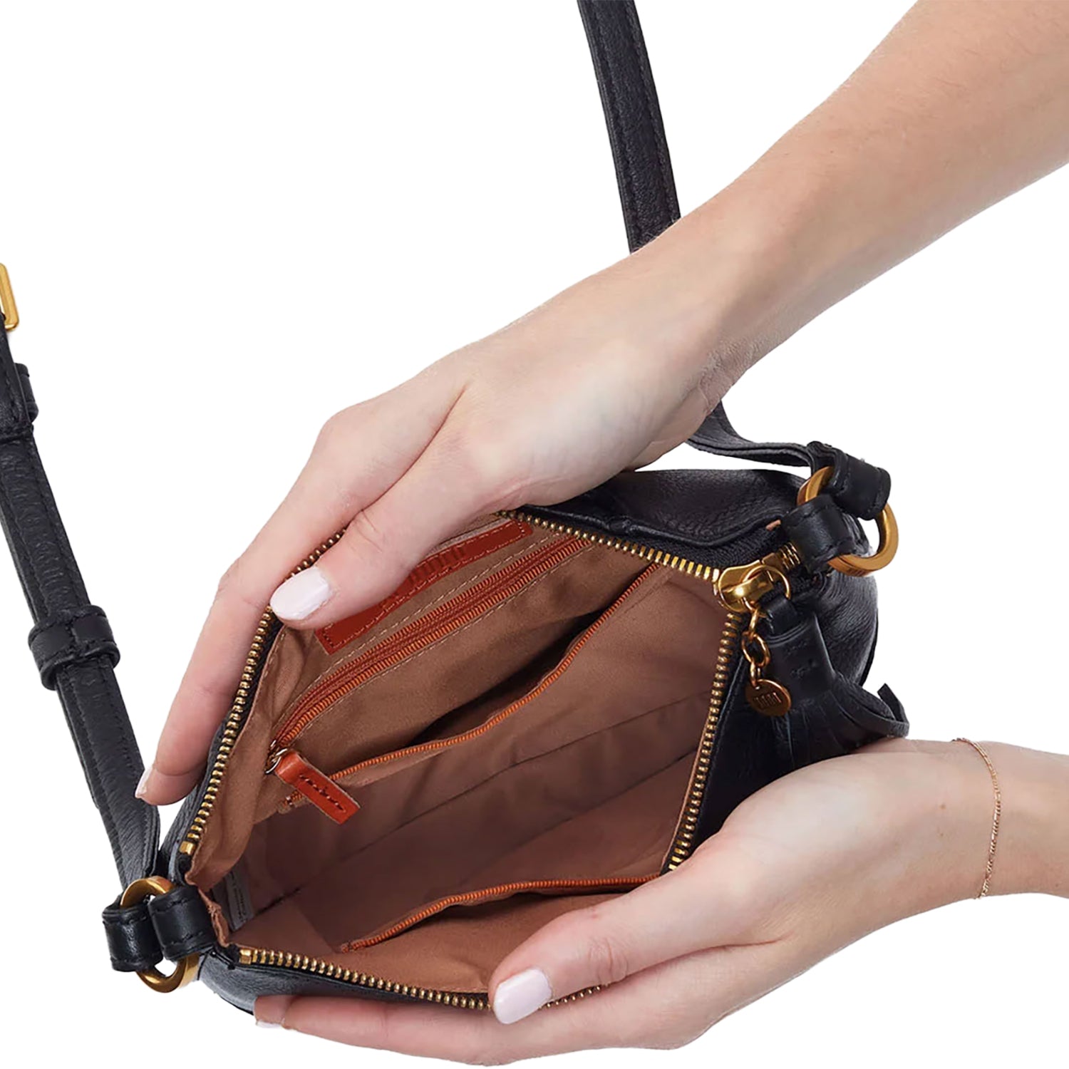 Womens Hobo Hobo International Lexi Crossbody Handbag Black Pebbled Leather Black Pebbled Leather