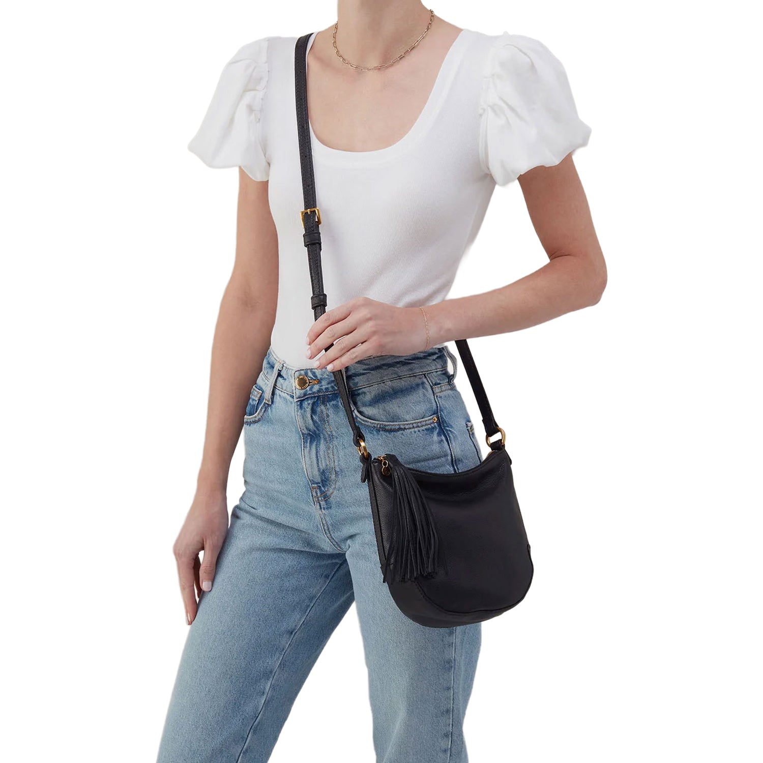 Womens Hobo Hobo International Lexi Crossbody Handbag Black Pebbled Leather Black Pebbled Leather