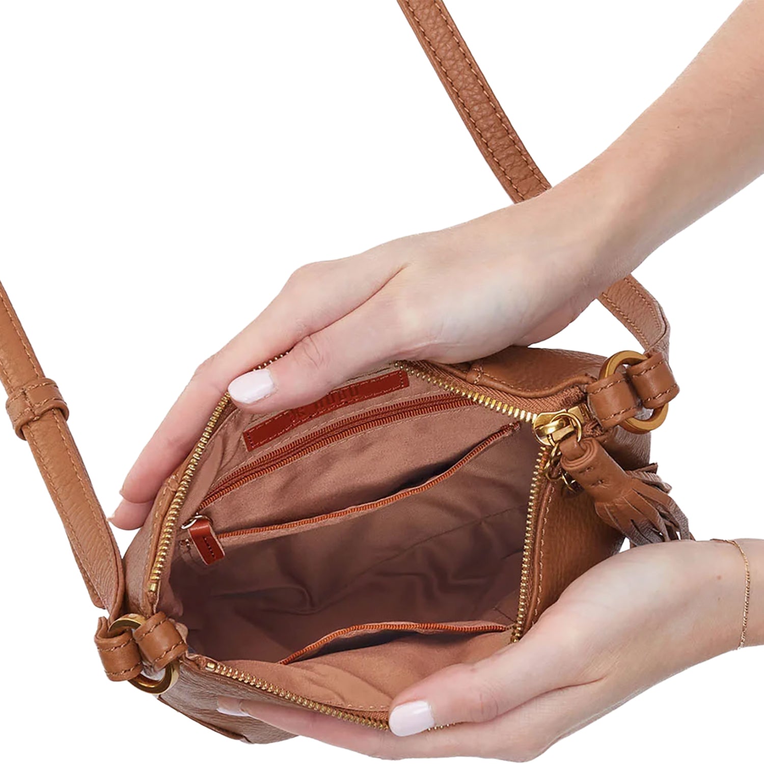 Womens Hobo Hobo International Lexi Crossbody Handbag Warm Honey Pebbled Leather Warm Honey Pebbled Leather