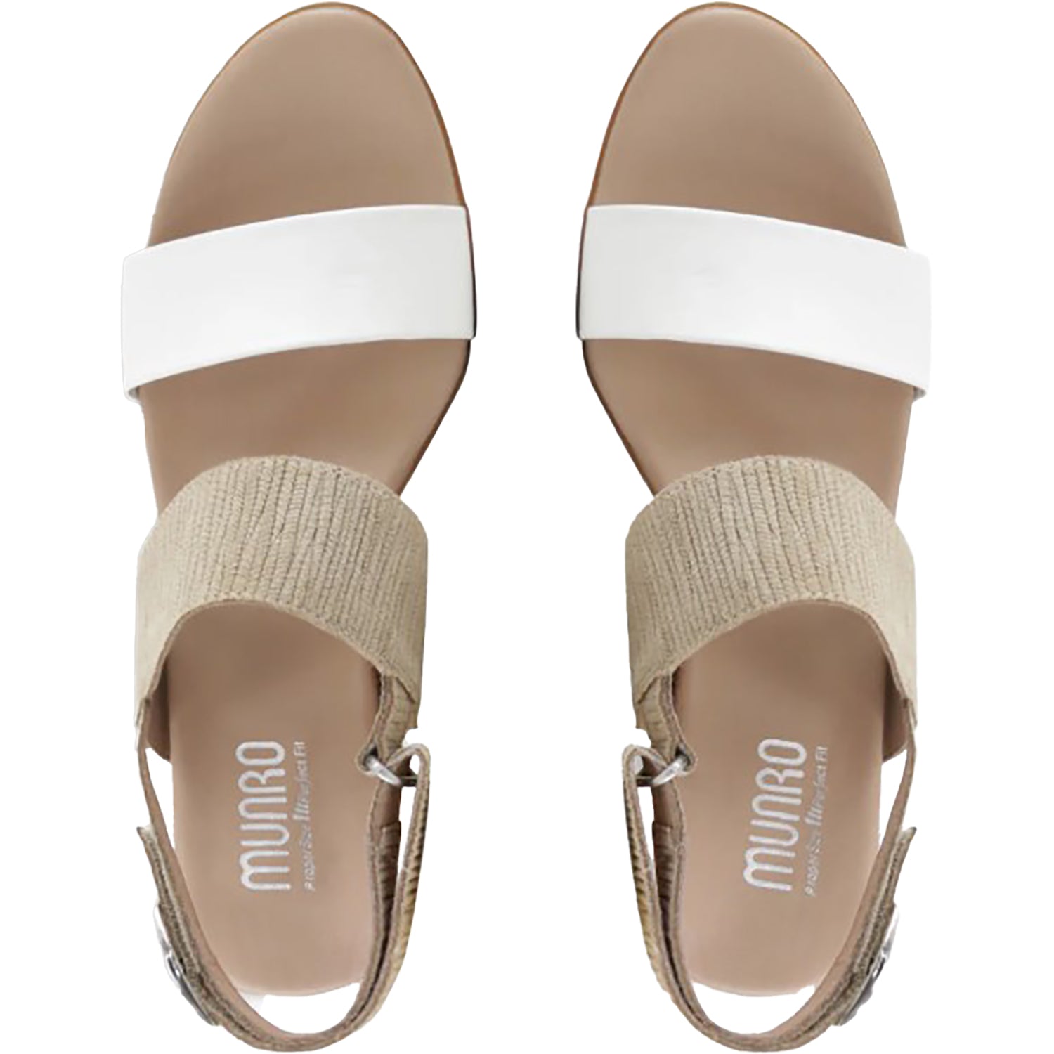 Womens Munro Munro Livia Women's Dress Sandals White/Tan Combo White/Tan Combo