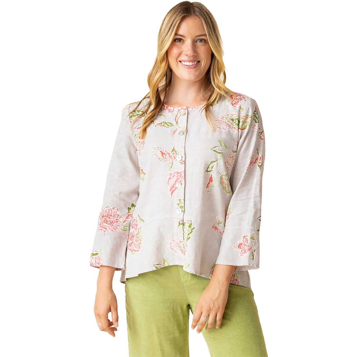 Womens Habitat Habitat Linen Bloomer Ali Jacket Women's Outerwear Oatmeal Oatmeal
