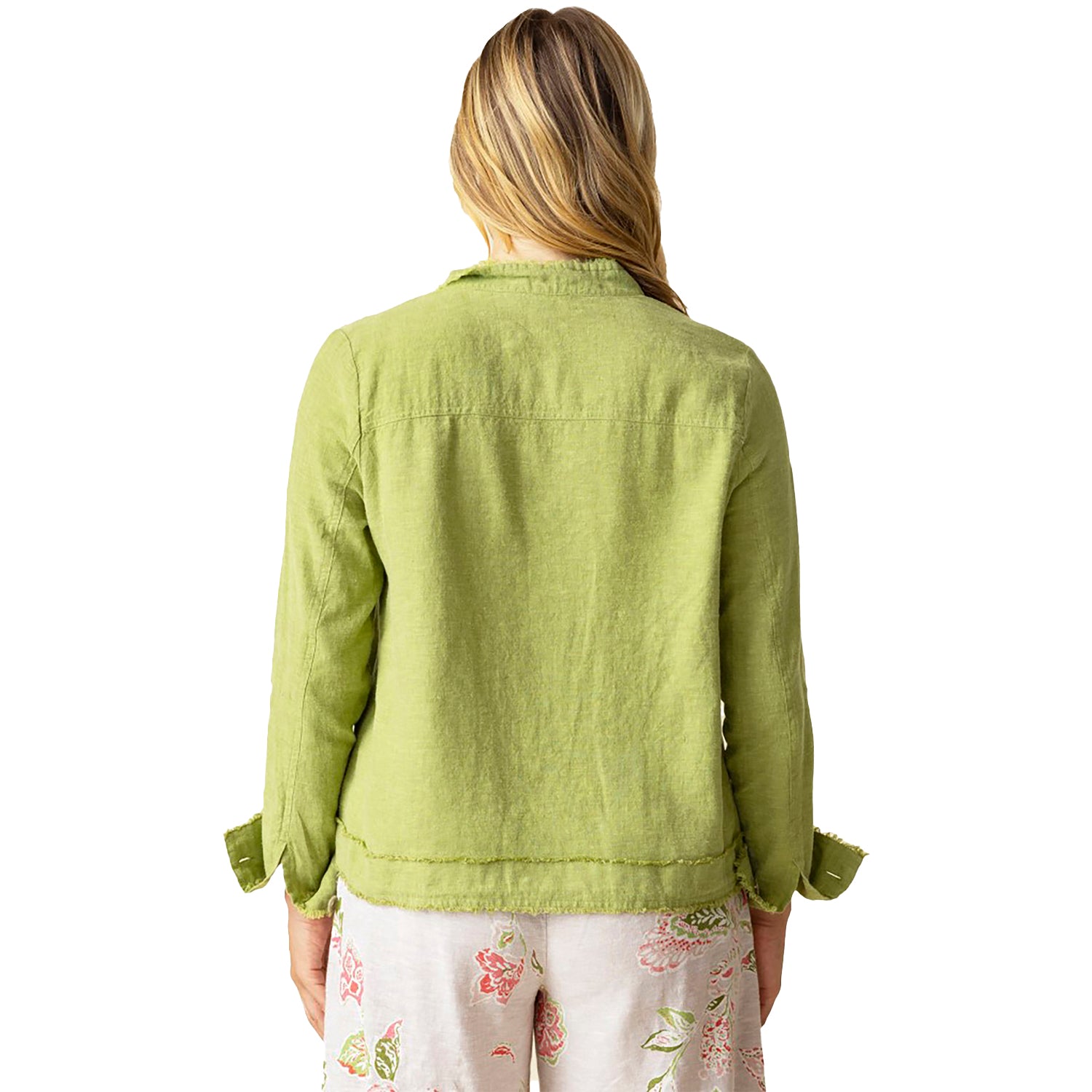 Womens Habitat Habitat Linen Solid Summer Breeze Jacket Women's Outerwear Leaf Leaf