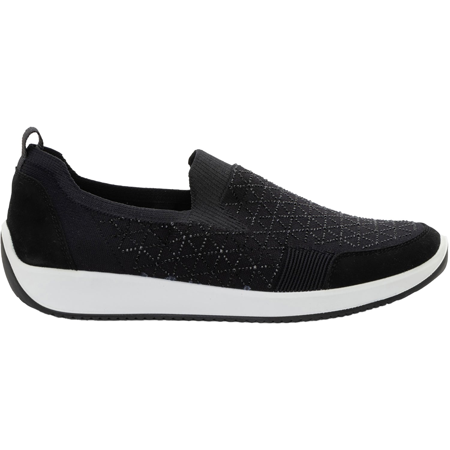 Women's Ara Shoes Lisbon Black/White Wovenstretch With Sparkle