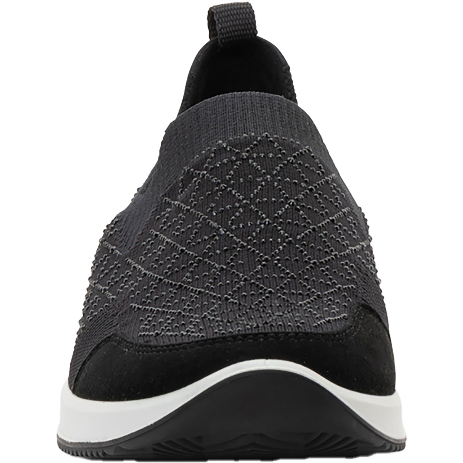 Womens Ara shoes Ara Lisbon Wovenstretch With Sparkle Women's Athletic Athleisure Shoes Slip Ons Black/White Black/White