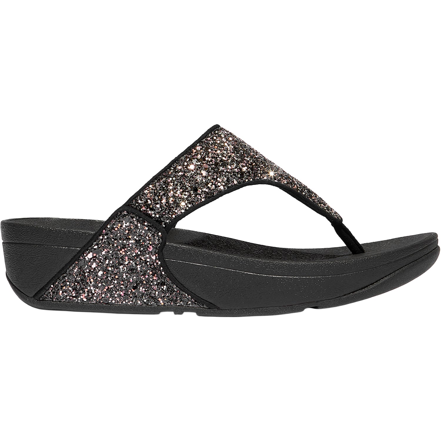 Womens Fit flop FitFlop Lulu Multi-Tonal Glitter Toe-Post Sandal Women's Thong Sandals Black Multi Black Multi