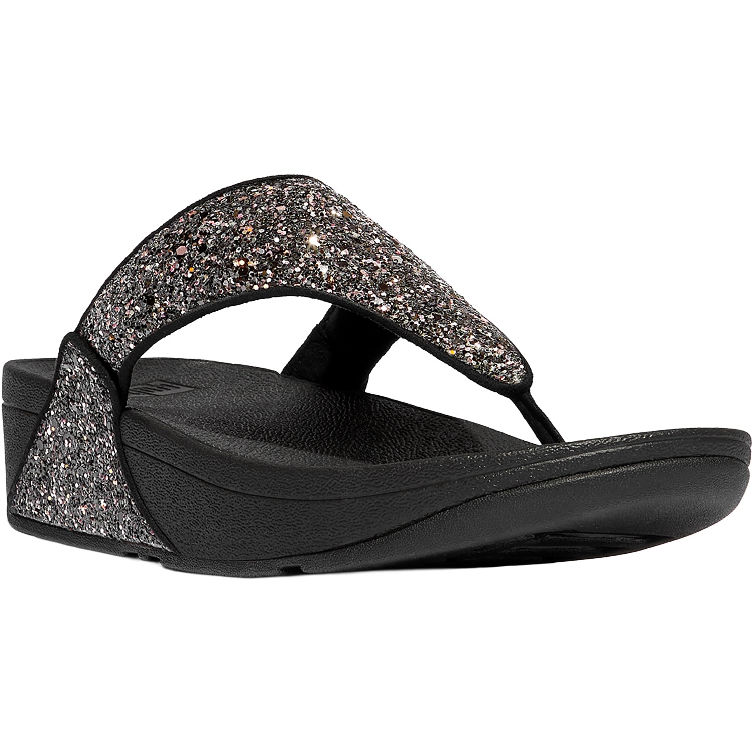 Womens Fit flop FitFlop Lulu Multi-Tonal Glitter Toe-Post Sandal Women's Thong Sandals Black Multi Black Multi