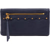 Womens Hobo Hobo Lumen Continental Wallet Ink Navy Pebbled Leather with Studs Ink Navy Pebbled Leather with Studs