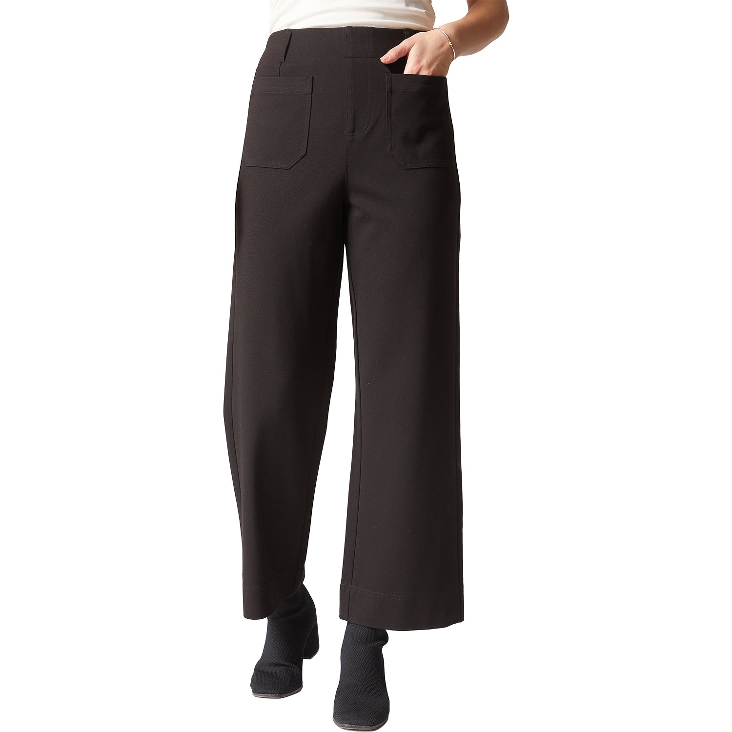 Womens Habitat Habitat Luxe Ponte Flood Pant Women's Bottoms Pants Black Black