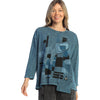 Womens Jess & jane Jess & Jane Mineral Wash Long Sleeve Tunic with Pockets Women's Top Pippa Sapphire Pippa Sapphire