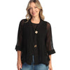 Womens Jess & jane Jess & Jane Mineral Wash Mesh Cardigan Women's Outerwear Tops Jet Black Jet Black