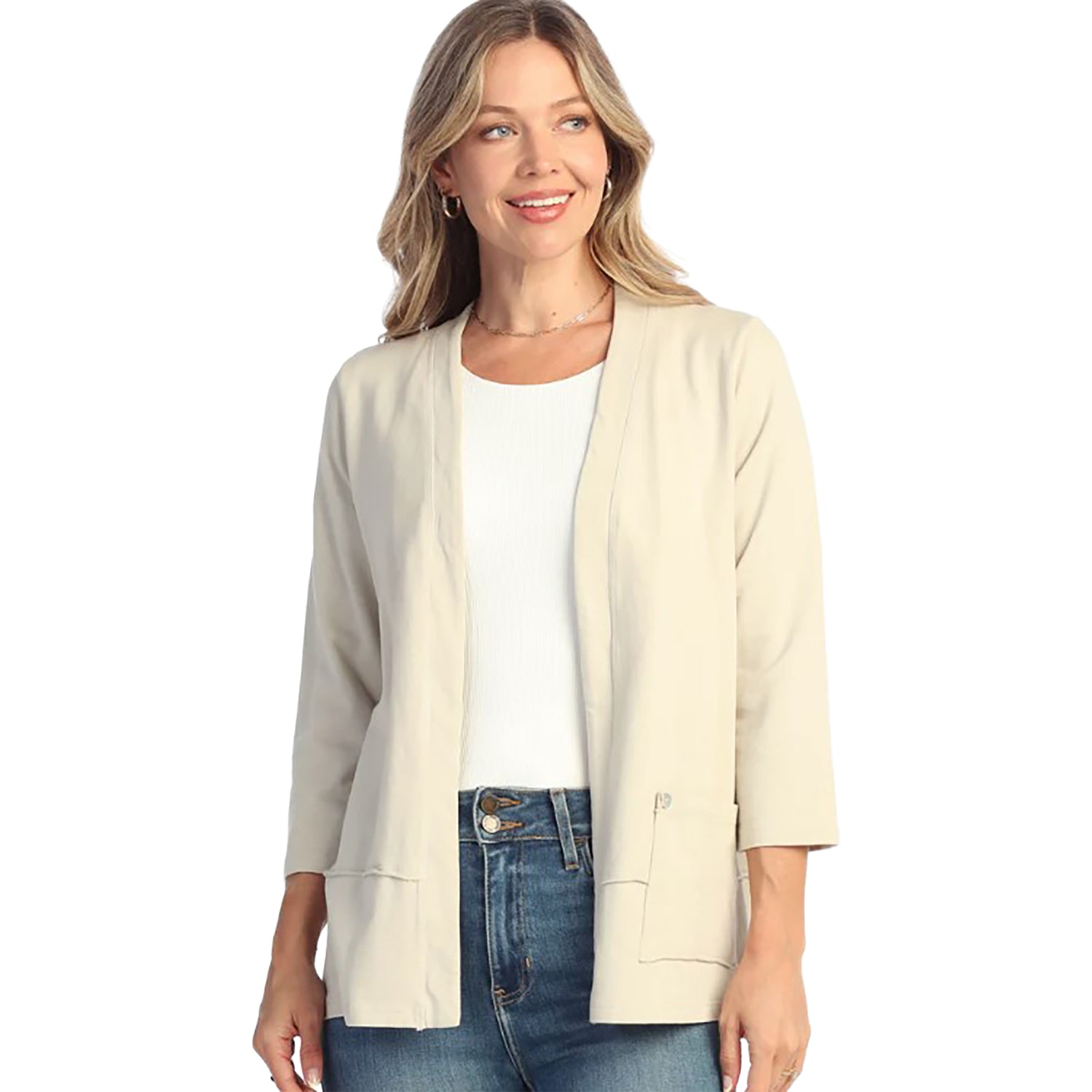 Womens Jess & jane Jess & Jane Mineral Wash Layered Hem with Pocket Cardigan Women's Outerwear Birch Birch