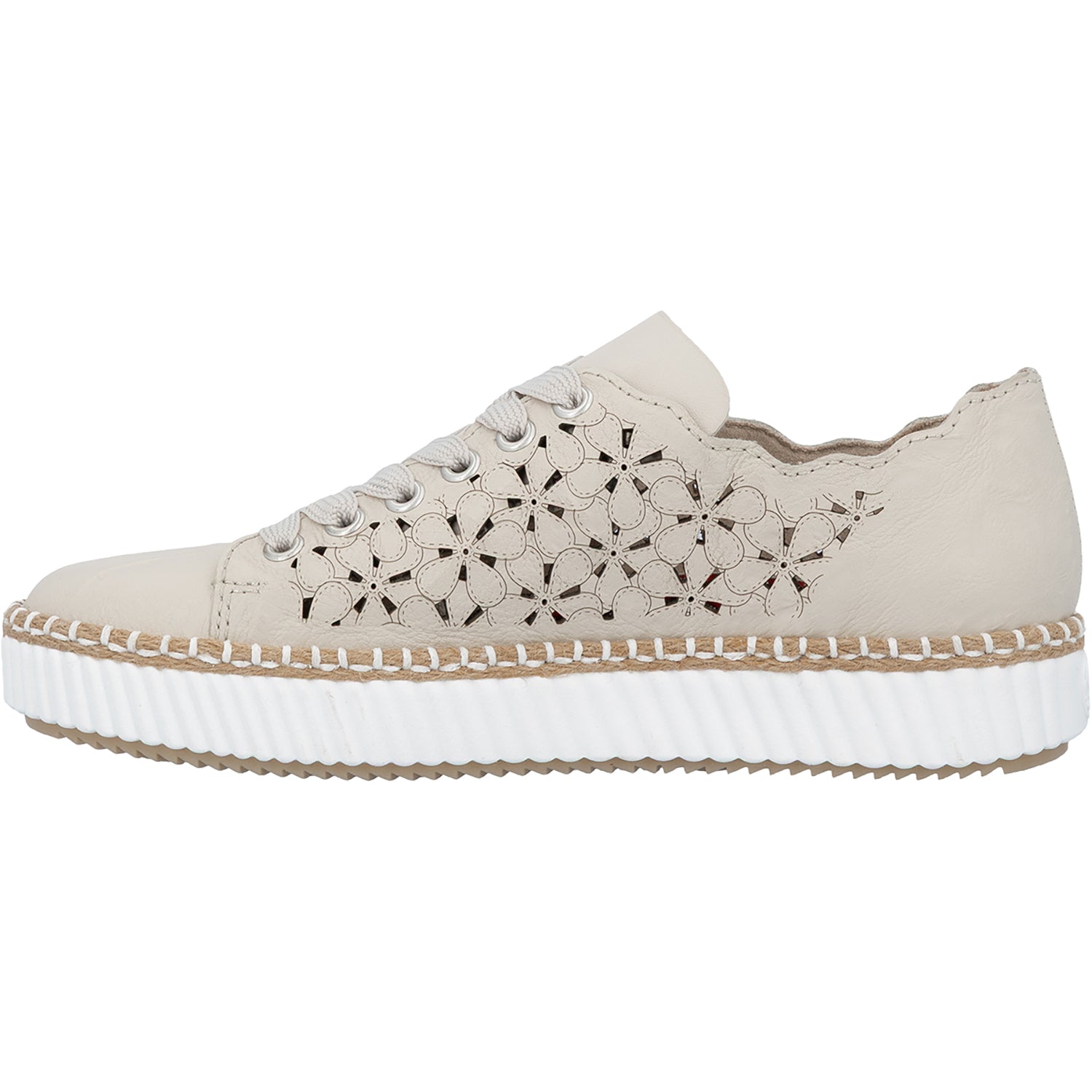 Womens Rieker Rieker M2902-60 Women's Sporty Lace Up Shoes Crema/Perle Crema/Perle