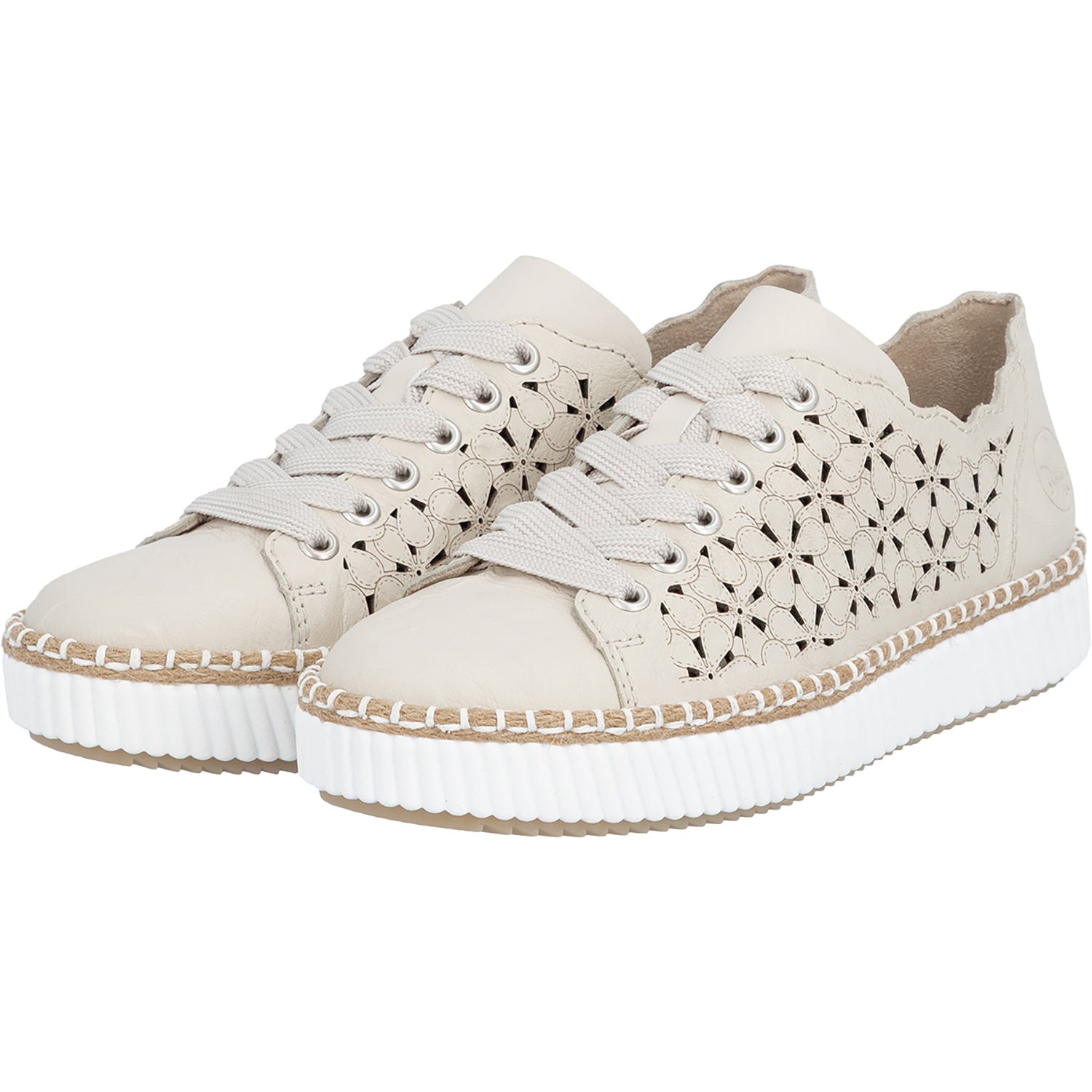 Womens Rieker Rieker M2902-60 Women's Sporty Lace Up Shoes Crema/Perle Crema/Perle