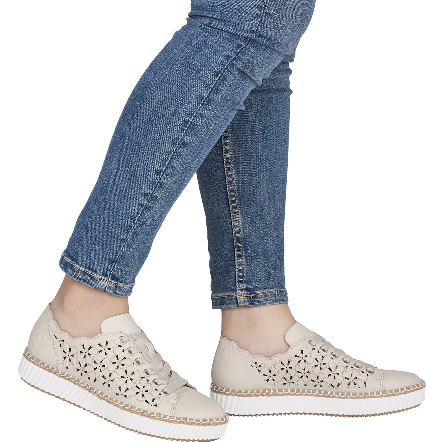 Womens Rieker Rieker M2902-60 Women's Sporty Lace Up Shoes Crema/Perle Crema/Perle
