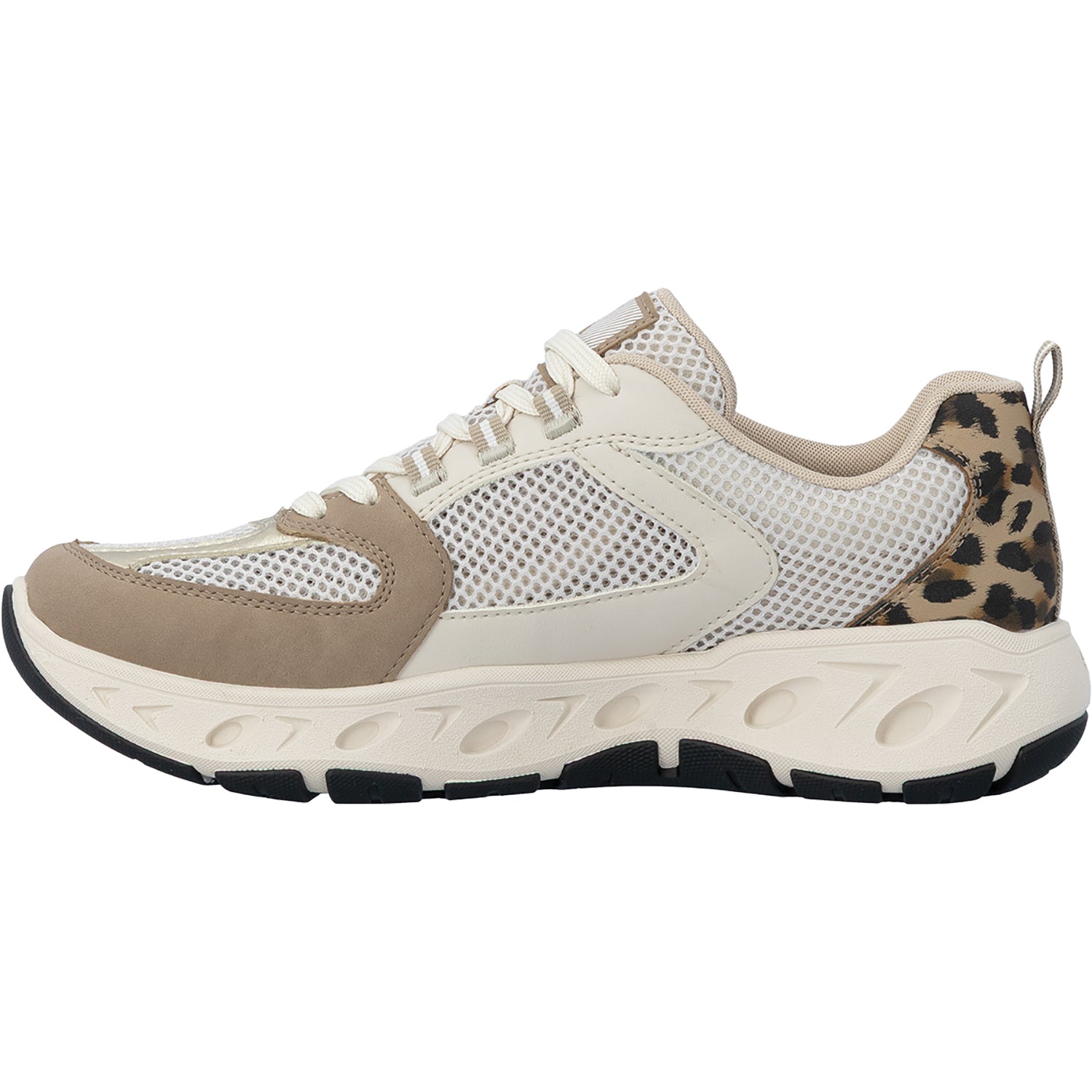 Womens Rieker Rieker M6501-60 Edith 01 Women's Hands-Free Sneakers Shell/Pale Gold/Marble/Perle Shell/Pale Gold/Marble/Perle