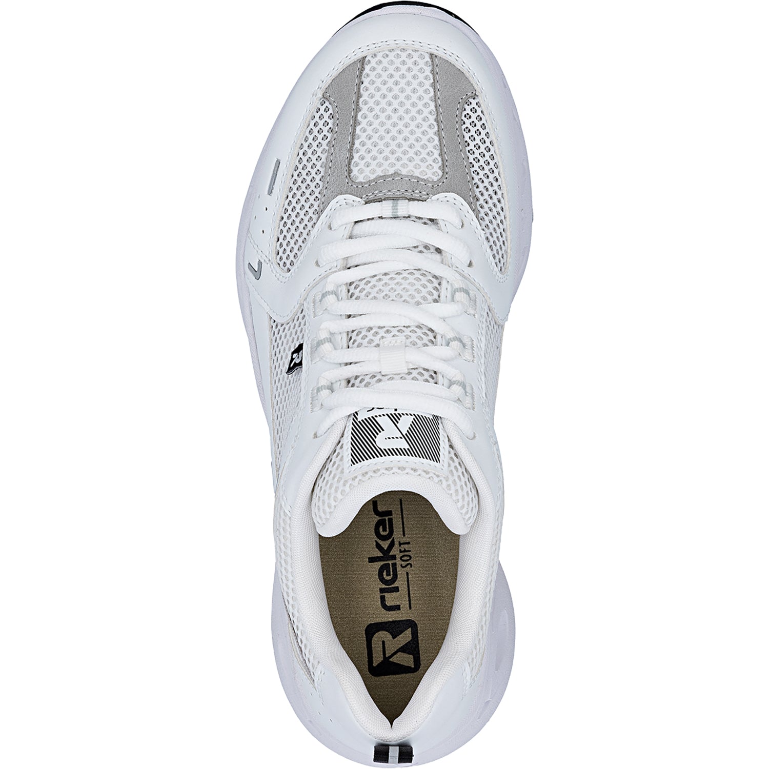 Womens Rieker Rieker M6501-80 Edith 01 Women's Hands-Free Sneakers Weiss/Weiss/Cement Weiss/Weiss/Cement