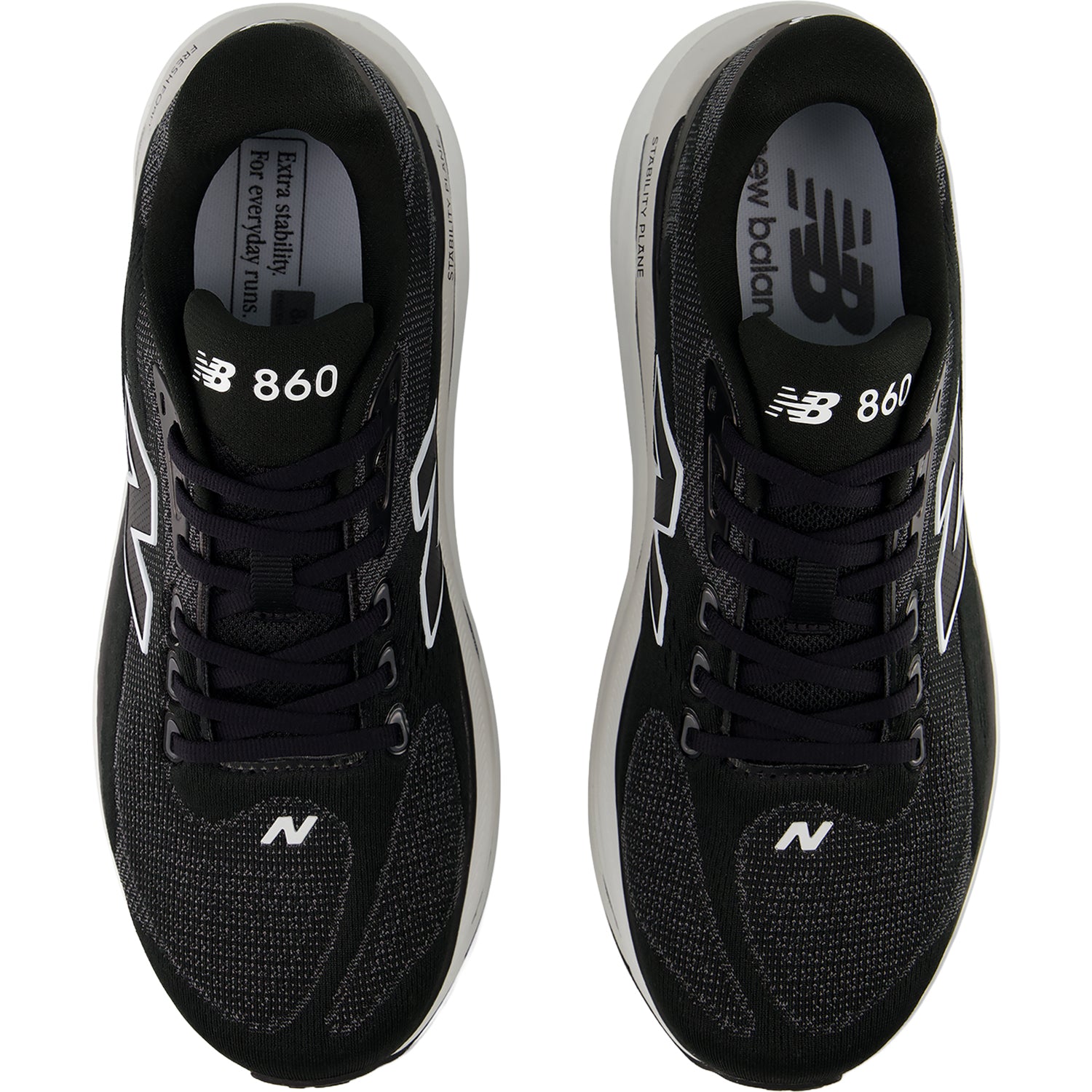 Mens New balance New Balance Fresh Foam X 860v15 (Stability Support) Men's Athletic Shoes Black/White Black/White