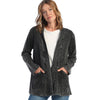 Womens Jess & jane Jess & Jane Mineral Wash Fleece Cardigan Women's Outerwear Black Black