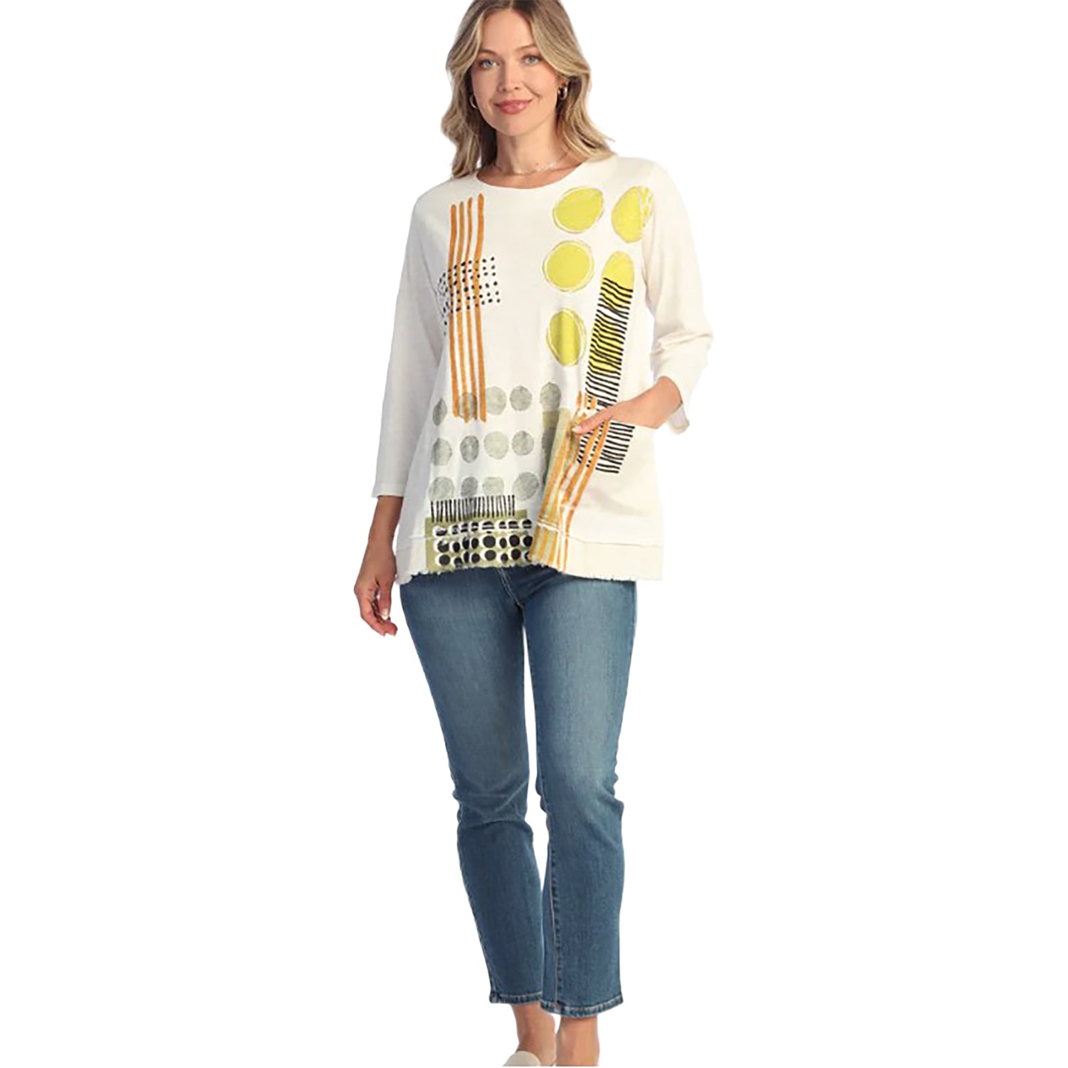 Womens Jess & jane Jess & Jane Mineral Wash Long-Sleeve Layered Tunic with Pockets Women's Long-Sleeve Top Gallery Gallery