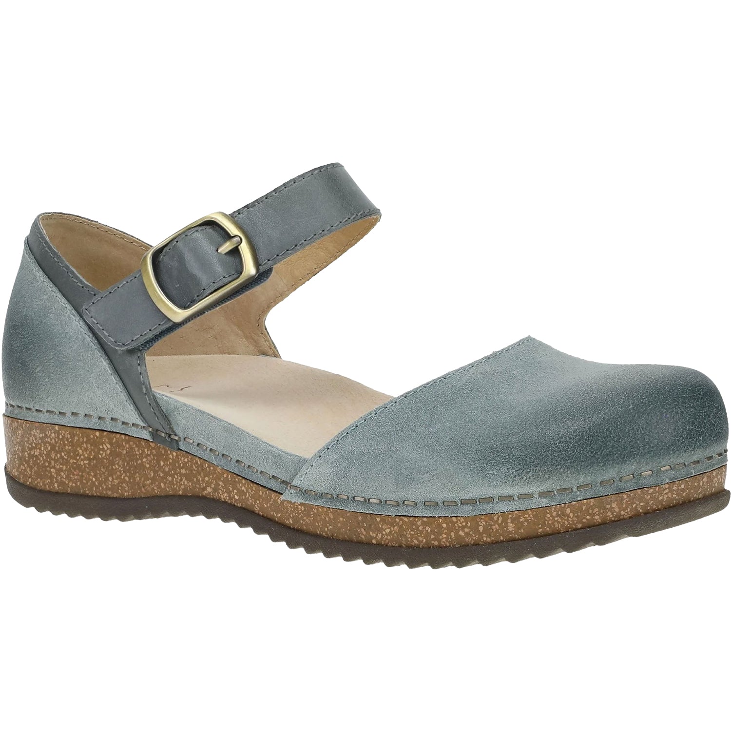 Womens Dansko Women's Dansko Mae Denim Burnished Suede Denim Burnished Suede